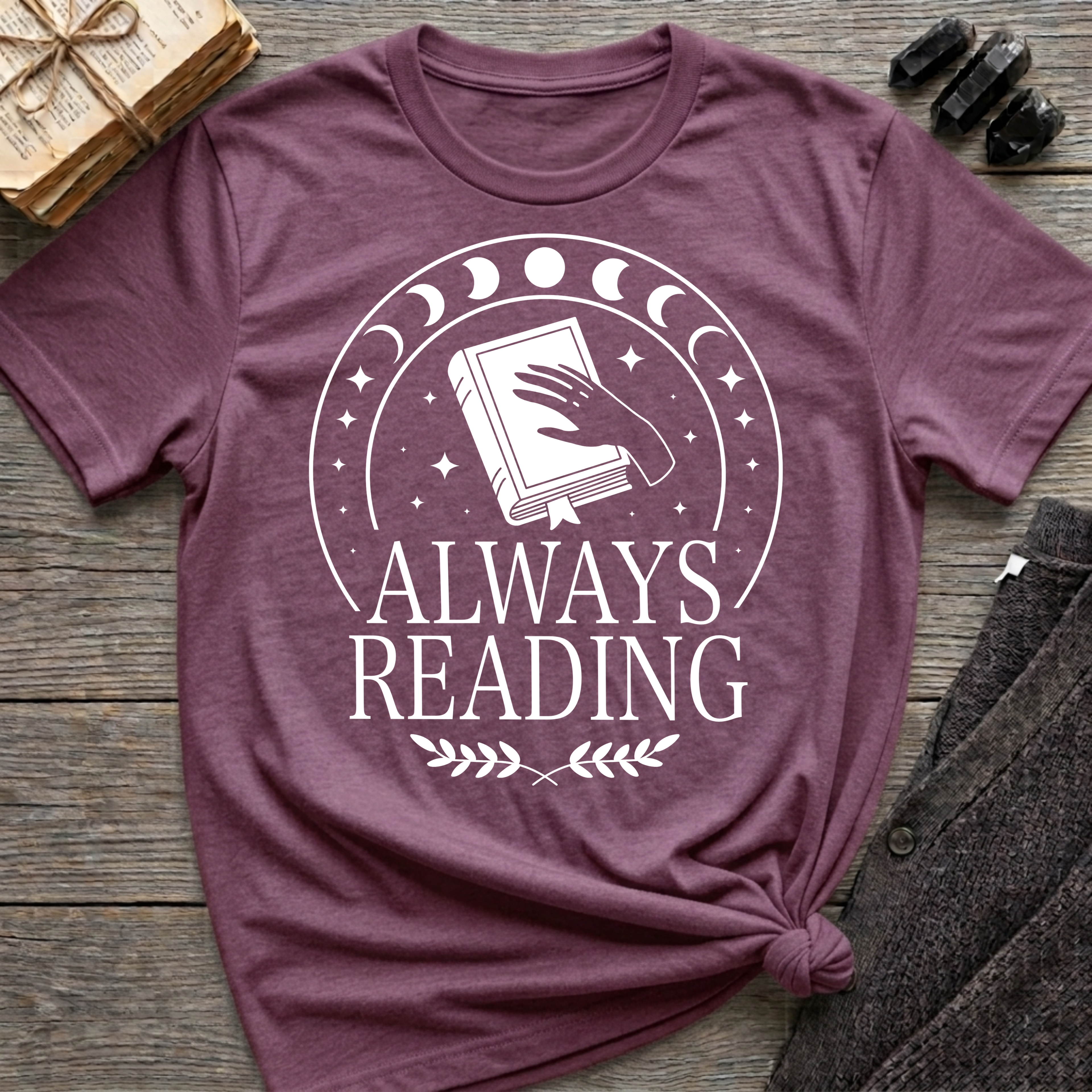Always Reading - Typography T-Shirt
