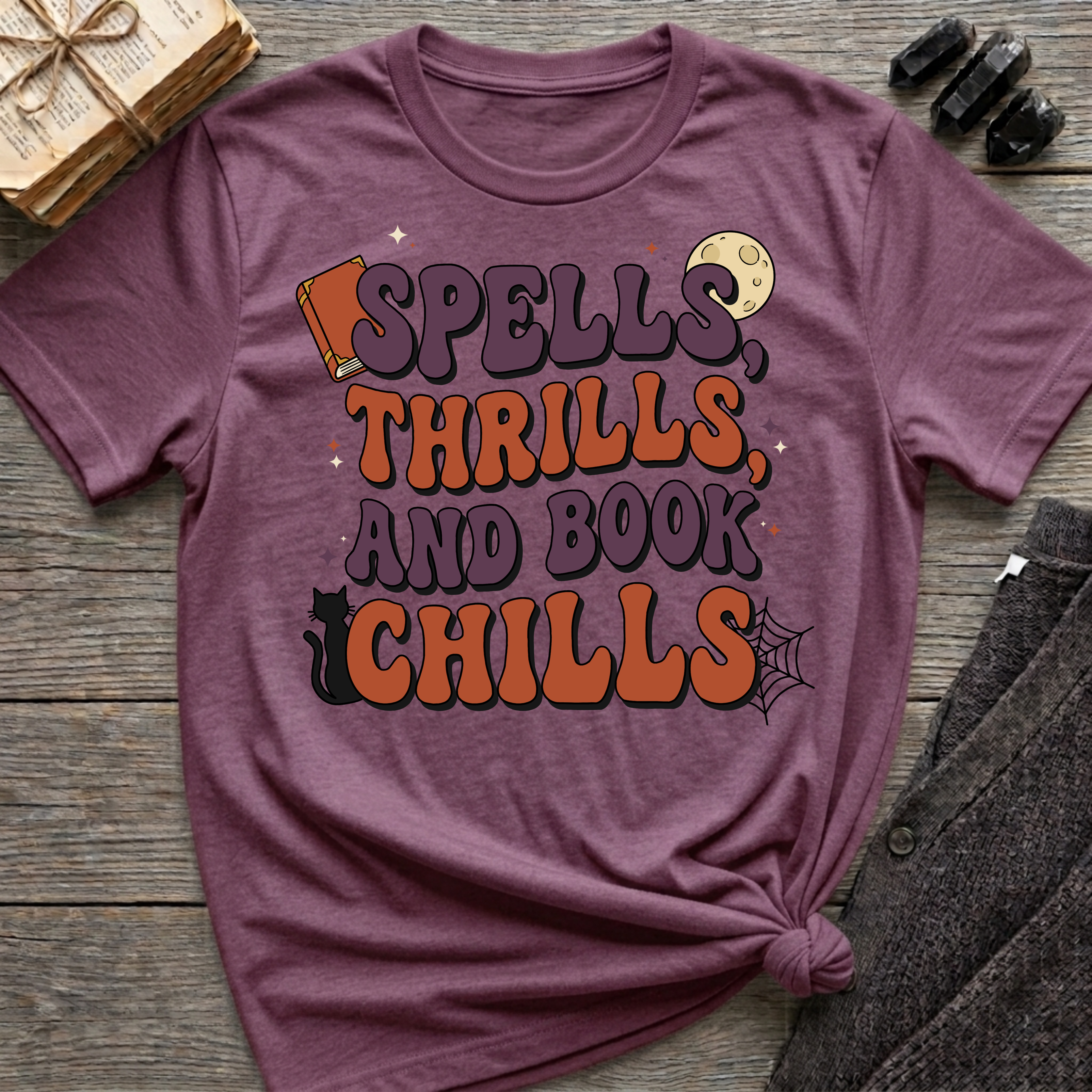 Spells, Thrills, And Book Chills - Graphic T-Shirt