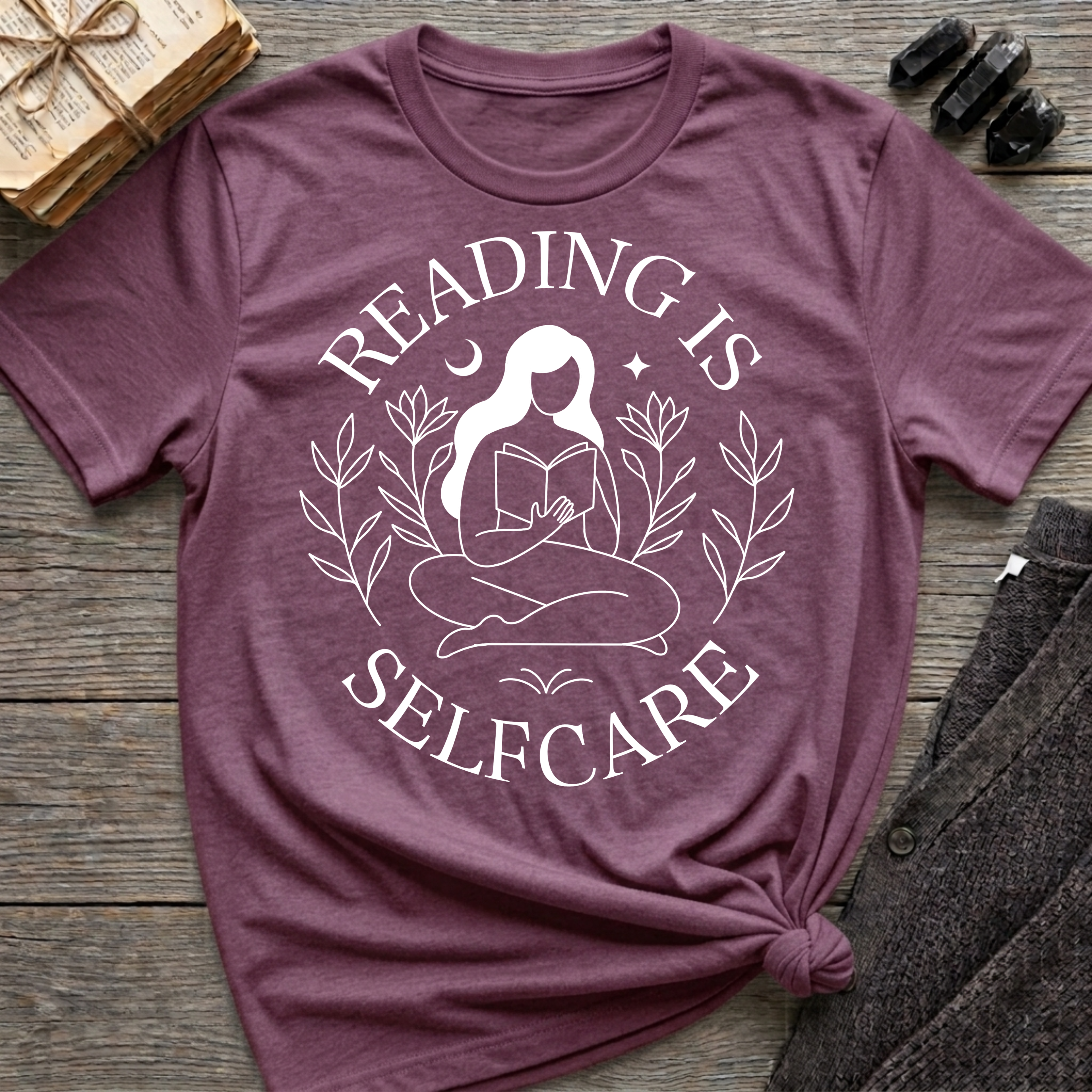 Reading is selfcare - Typography T-Shirt