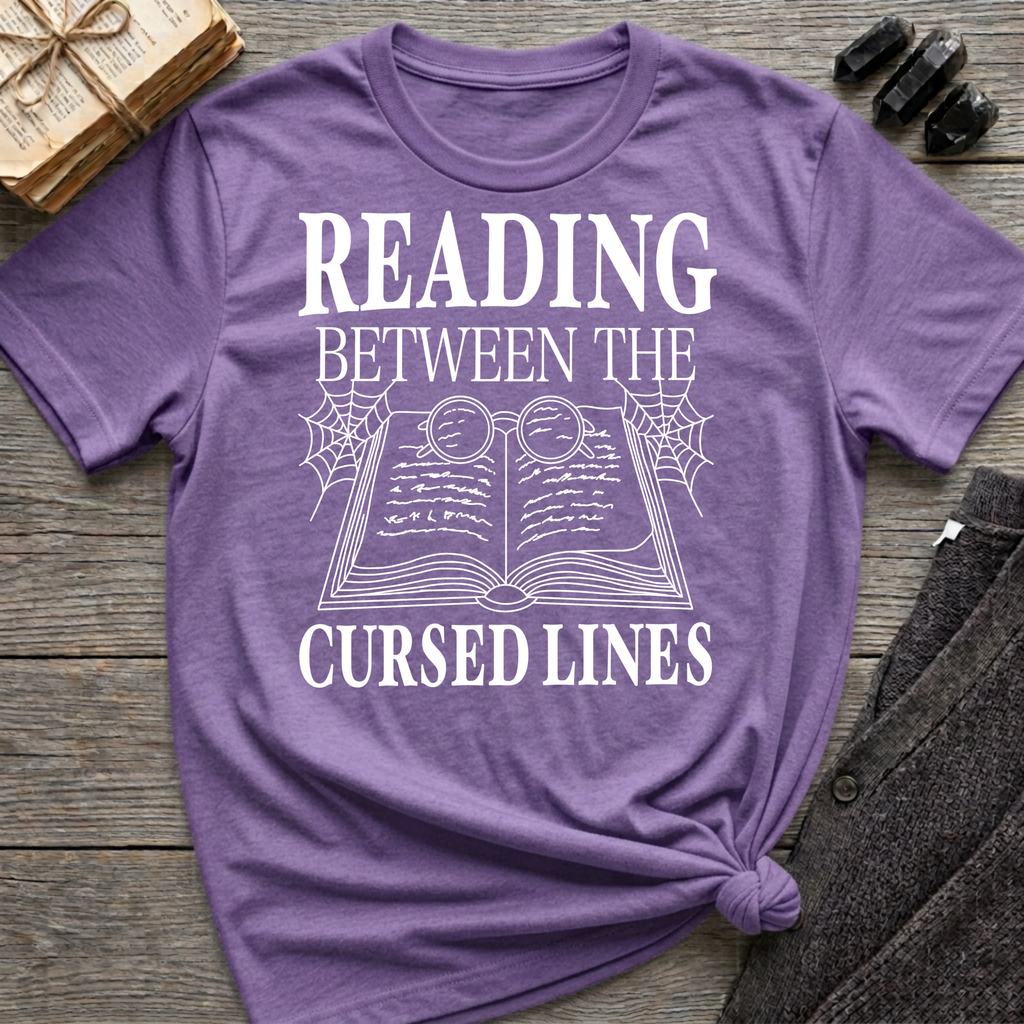 Reading between the cursed lines - Typography T-Shirt