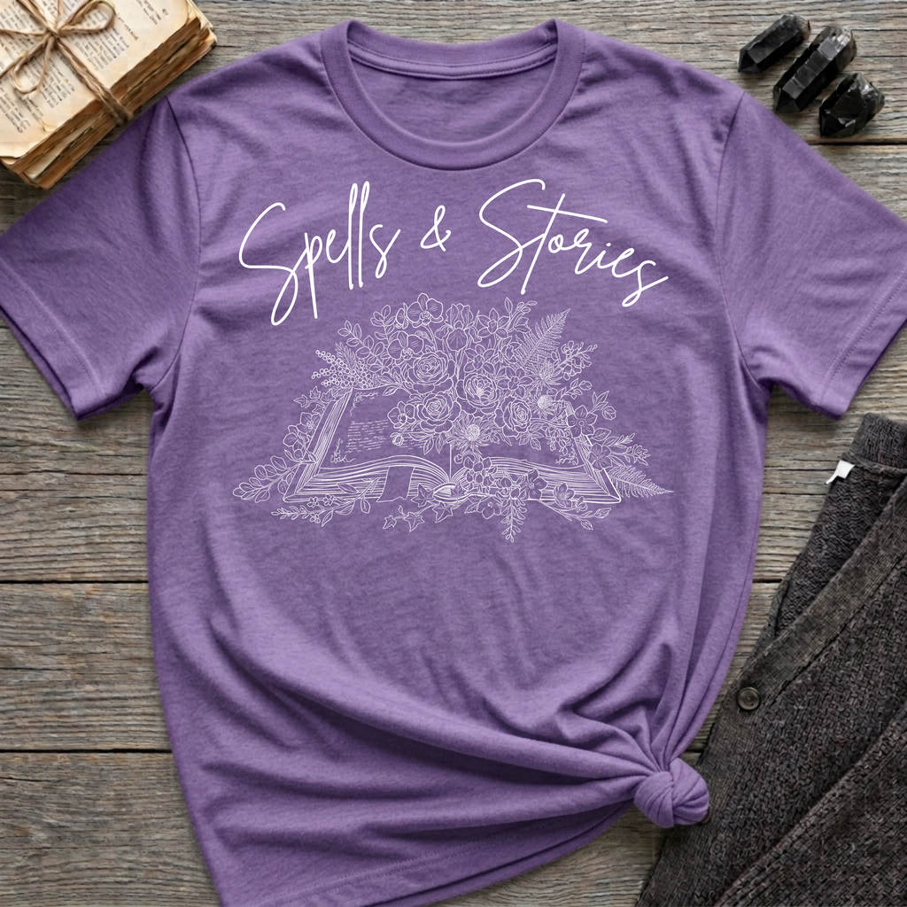 Spells & Stories - Flower Book T-Shirt