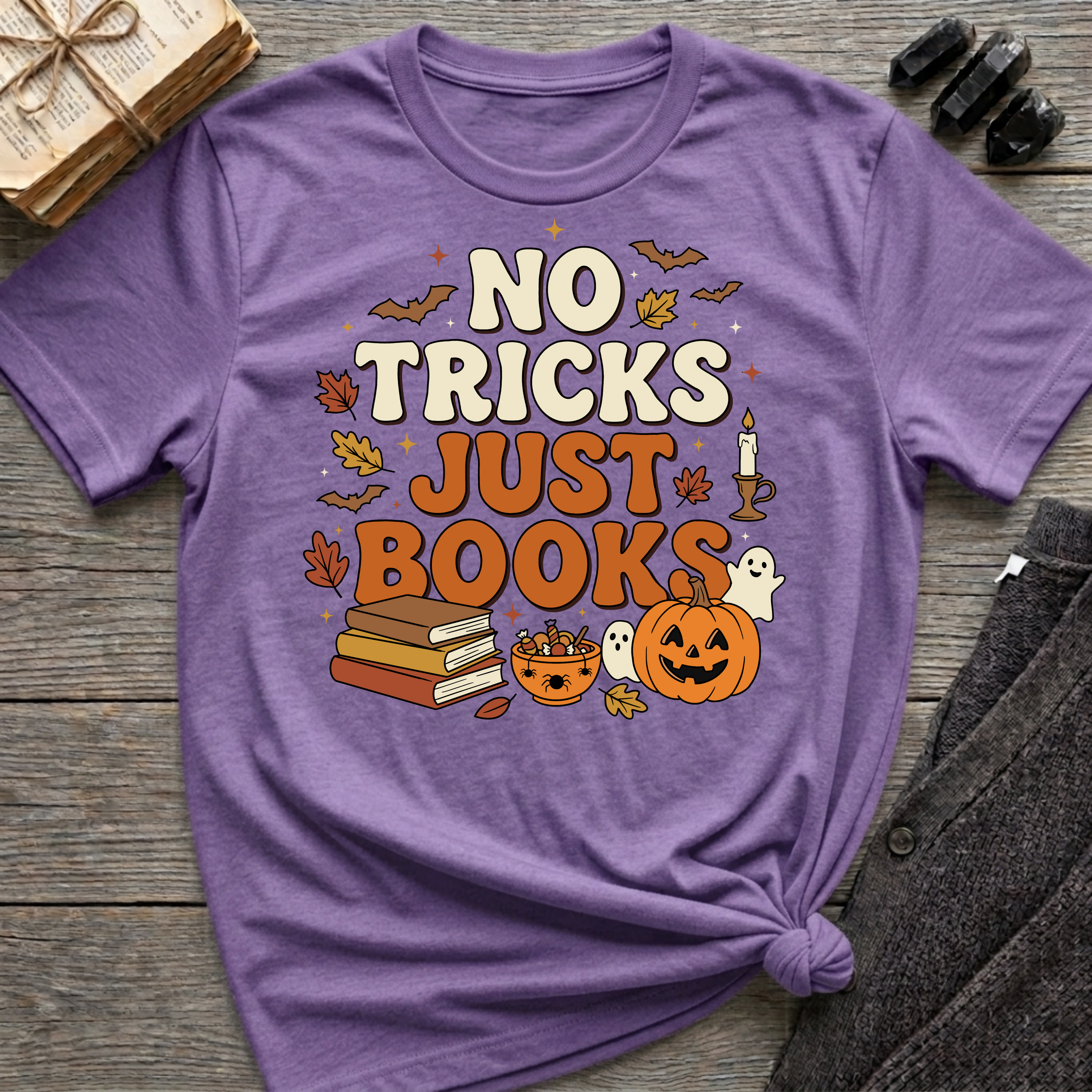 No Tricks Just Books - Graphic T-Shirt
