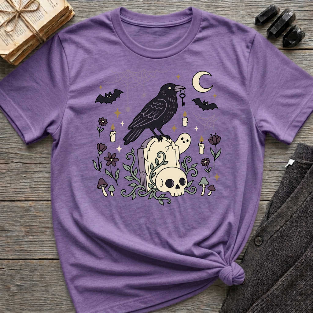 Raven, Skull & Moon - Graphic T-Shirt