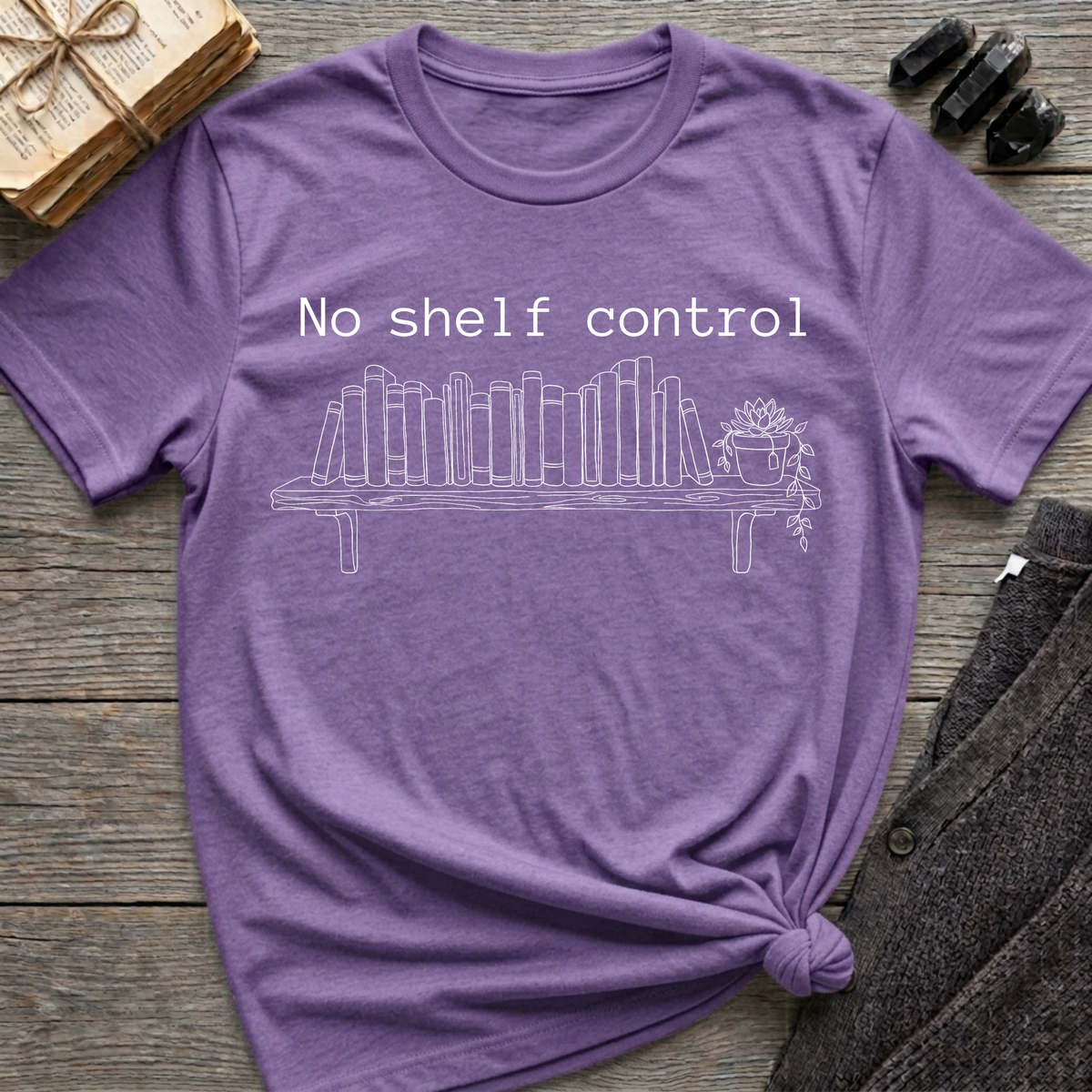 No shelf control - Book shelf with plant T-Shirt