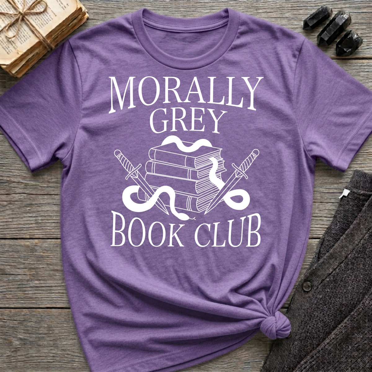 Morally grey book club - Typography T-Shirt