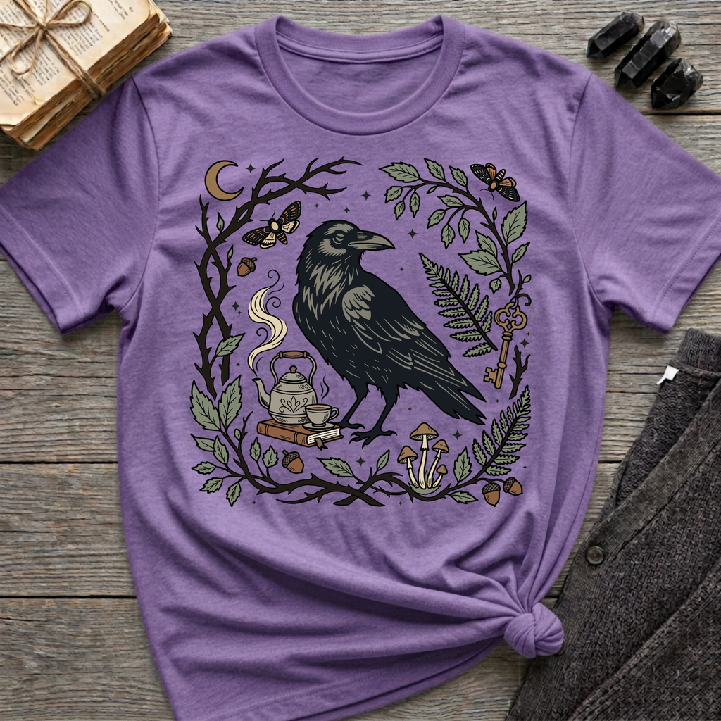 Raven, Tea & Nature - Graphic T-Shirt