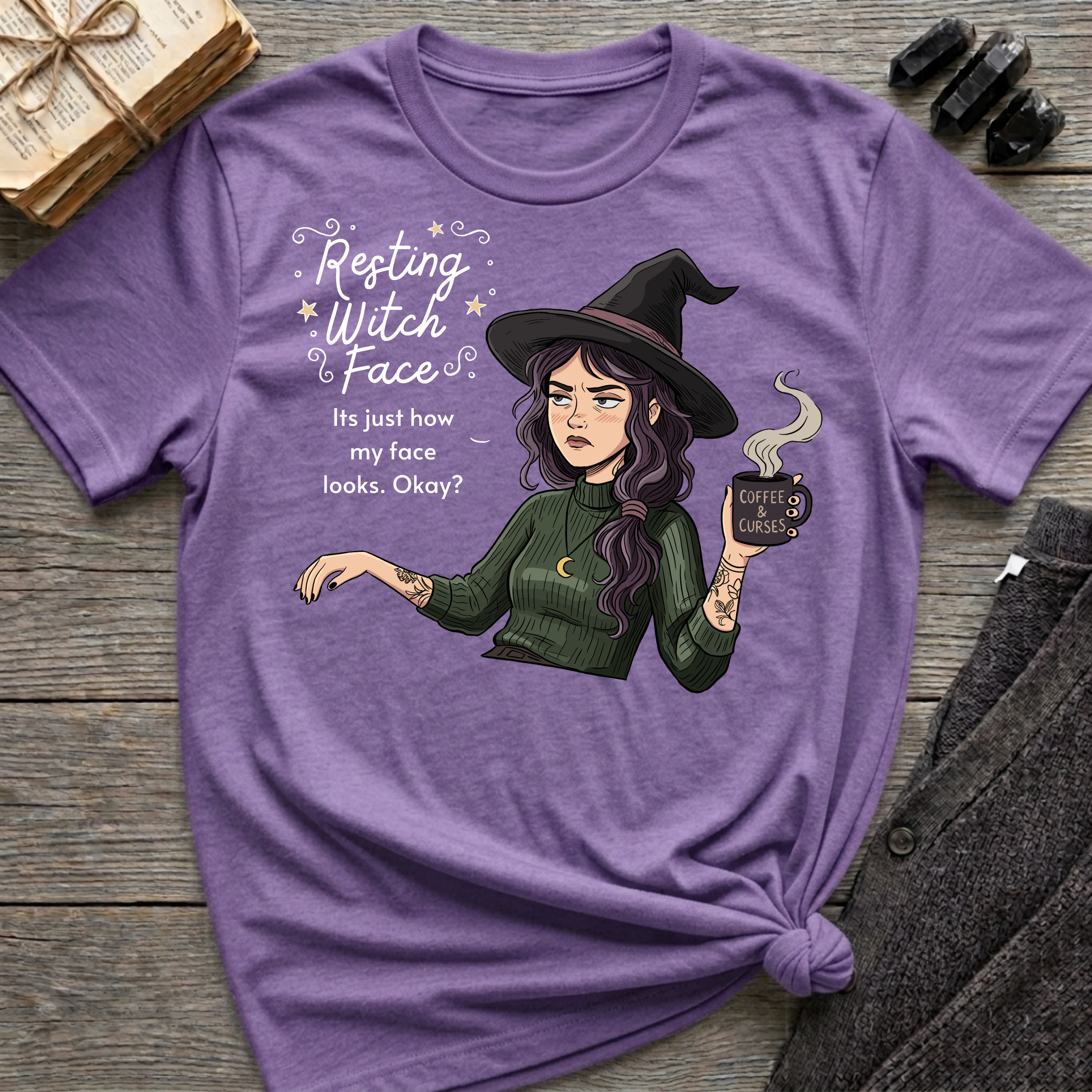 Resting Witch Face - Moody Witch Graphic T-Shirt