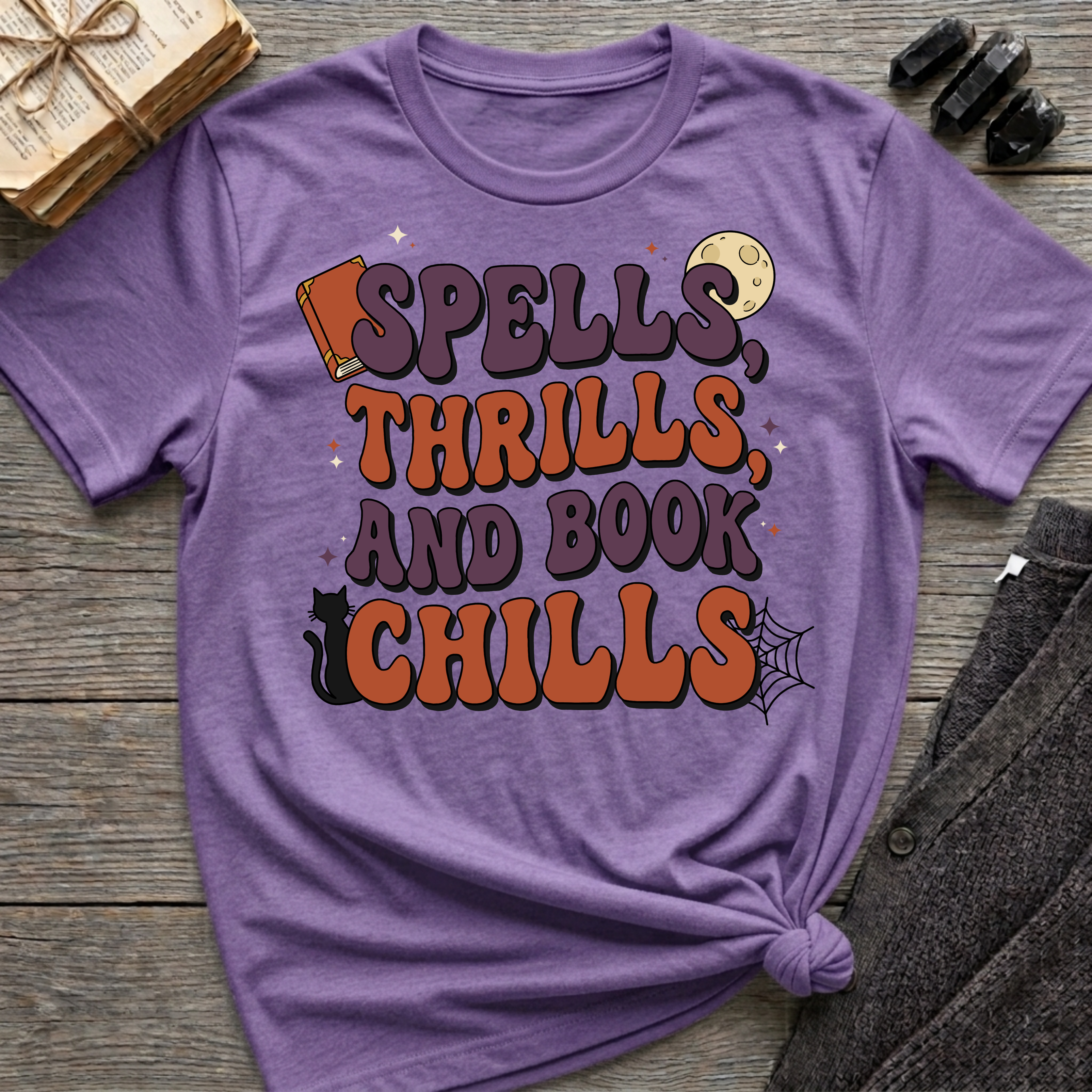 Spells, Thrills, And Book Chills - Graphic T-Shirt