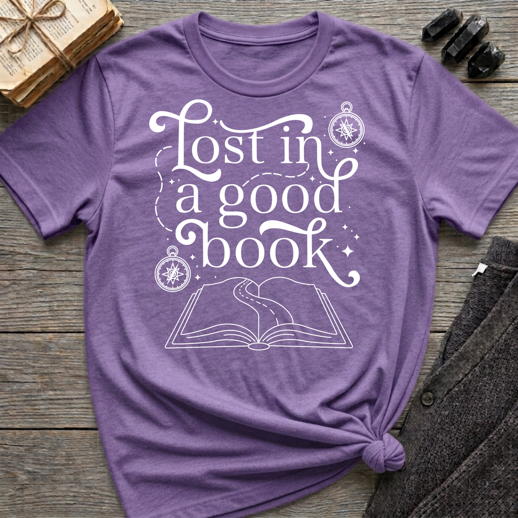 Lost in a good book - Typography T-Shirt