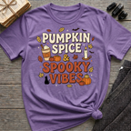 Pumpkin Spice & Spooky Vibes - Graphic T-Shirt