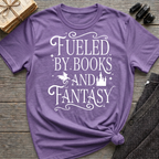 Fueled By Books and Fantasy - Typography T-Shirt