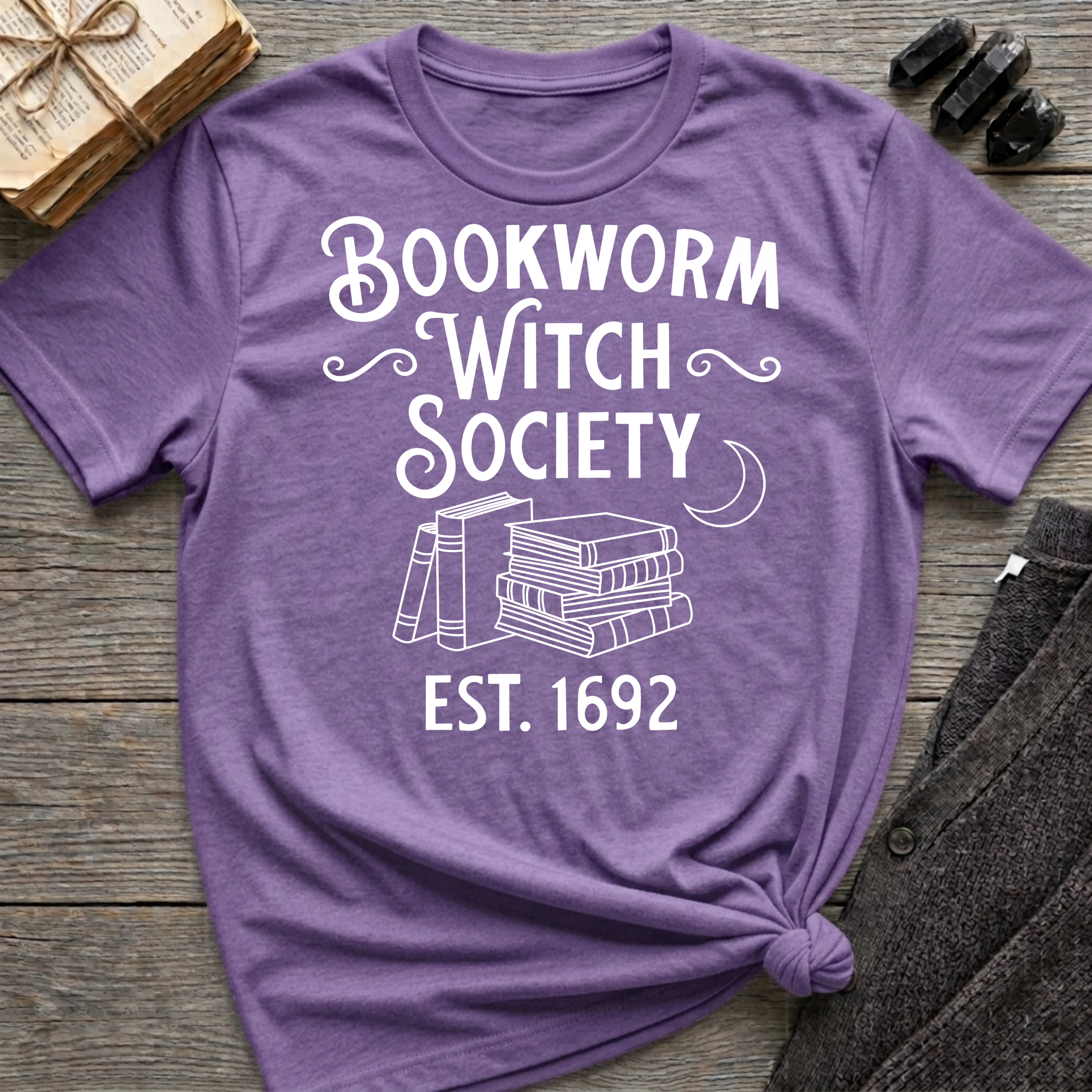 Bookworm Witch Society - Typography T-Shirt