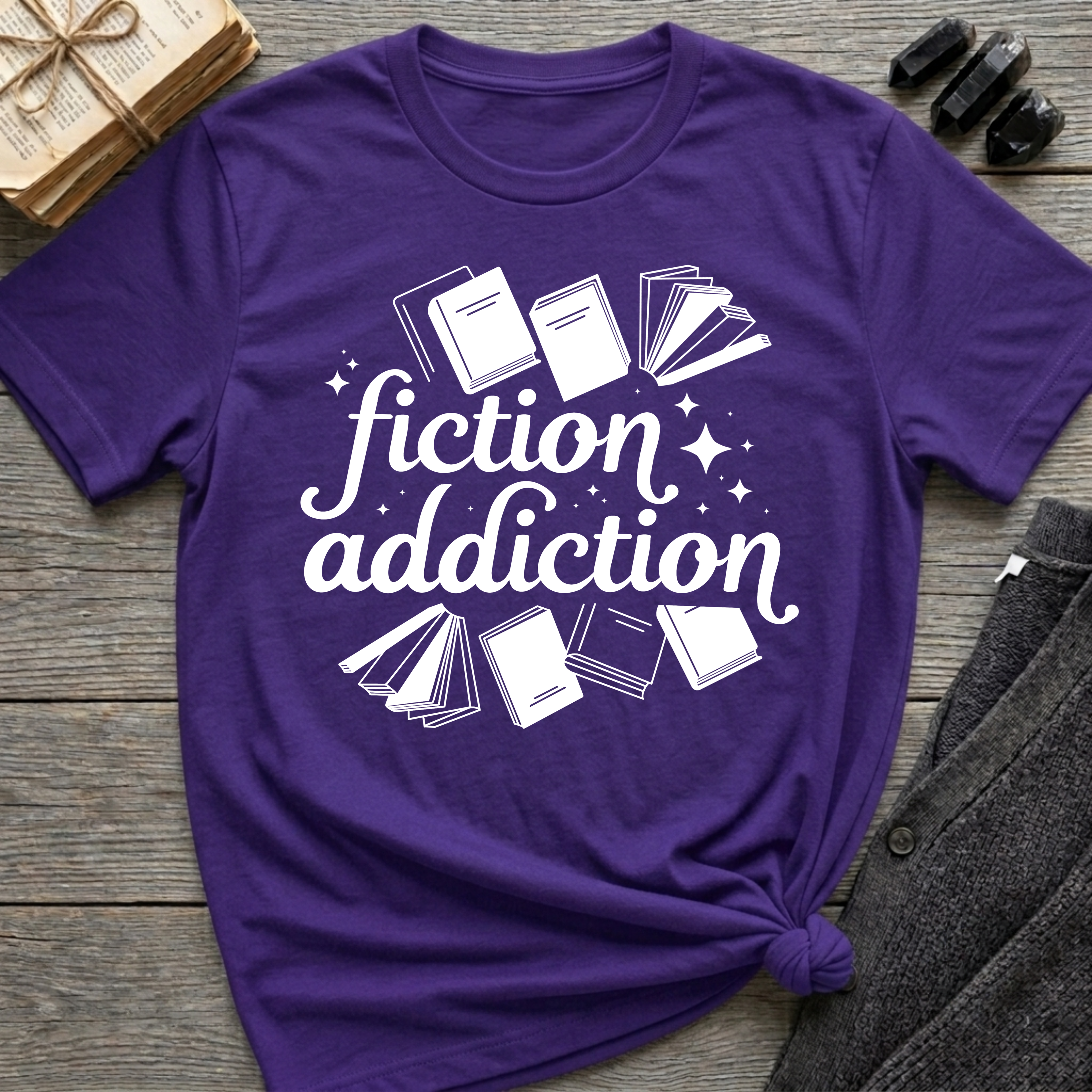 Fiction Addiction - Typography T-Shirt