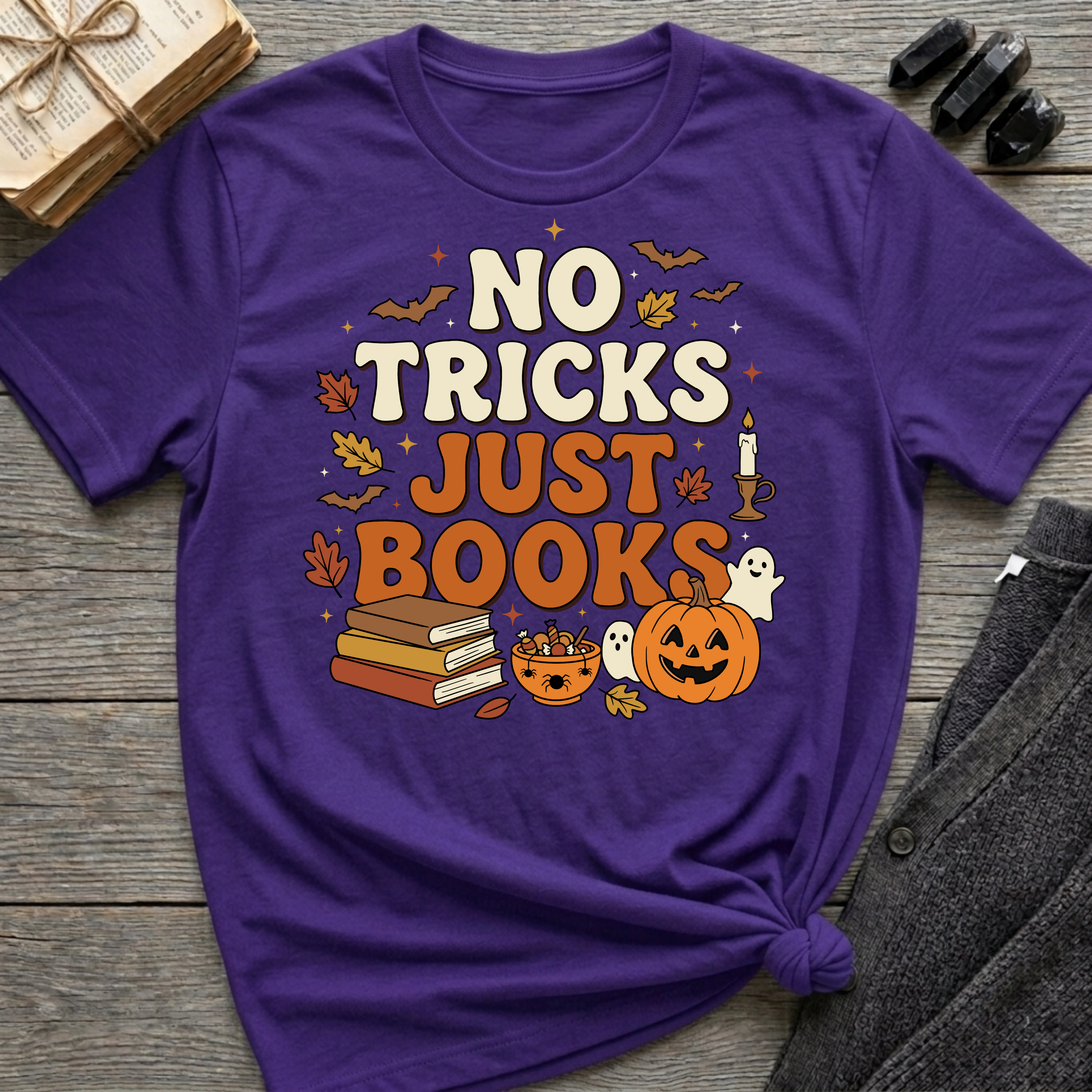 No Tricks Just Books - Graphic T-Shirt