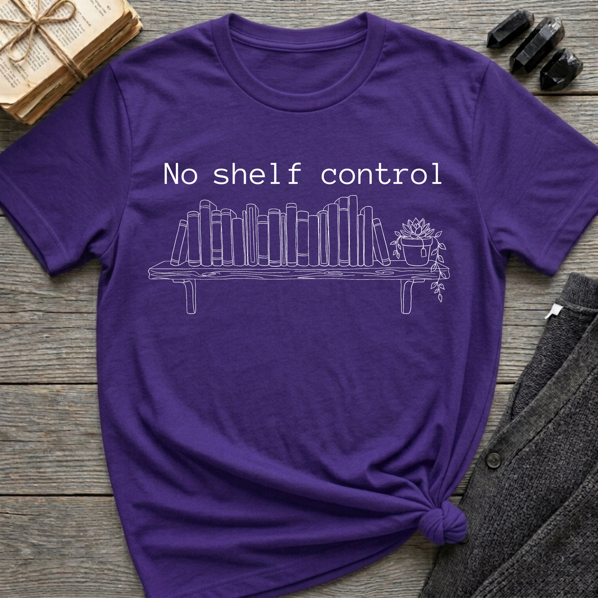 No shelf control - Book shelf with plant T-Shirt
