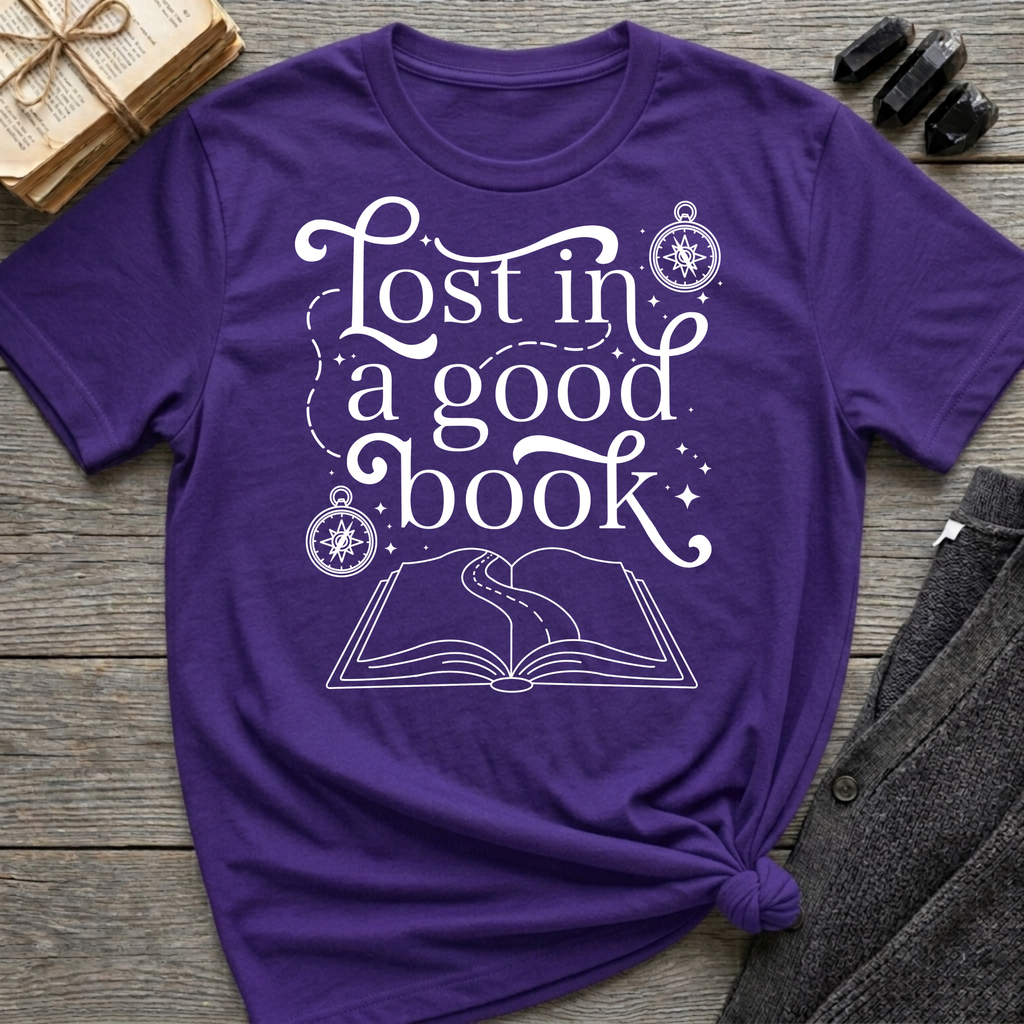 Lost in a good book - Typography T-Shirt