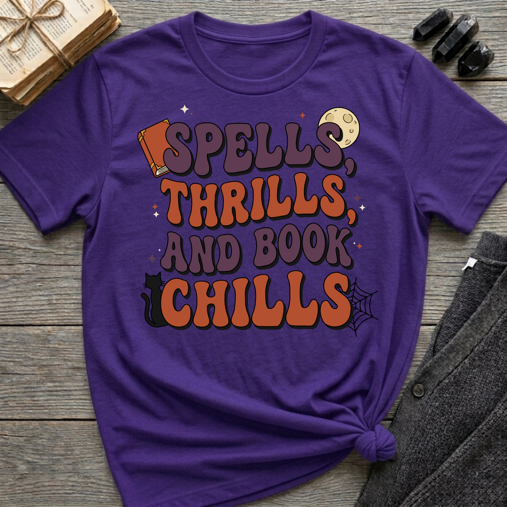 Spells, Thrills, And Book Chills - Graphic T-Shirt