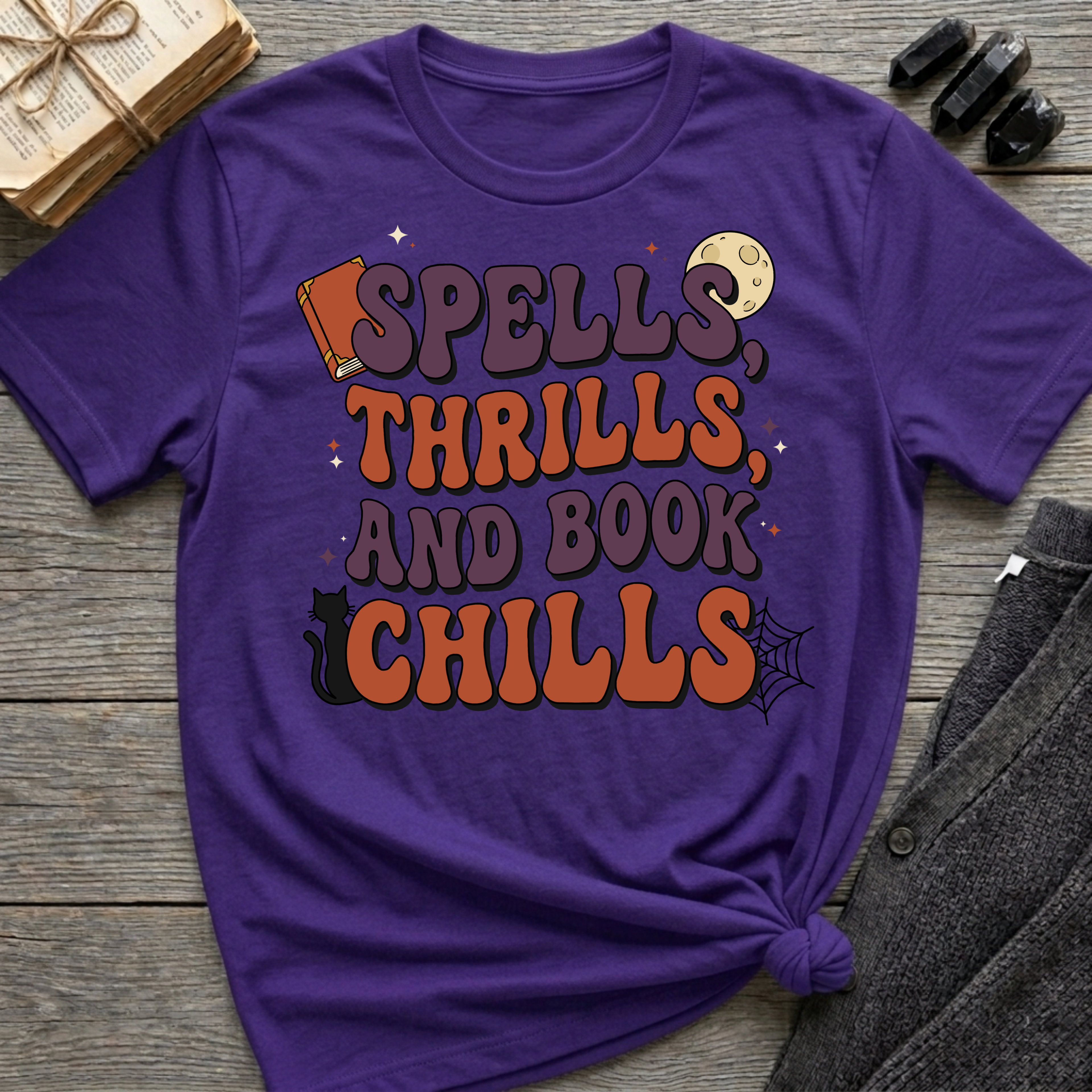 Spells, Thrills, And Book Chills - Graphic T-Shirt