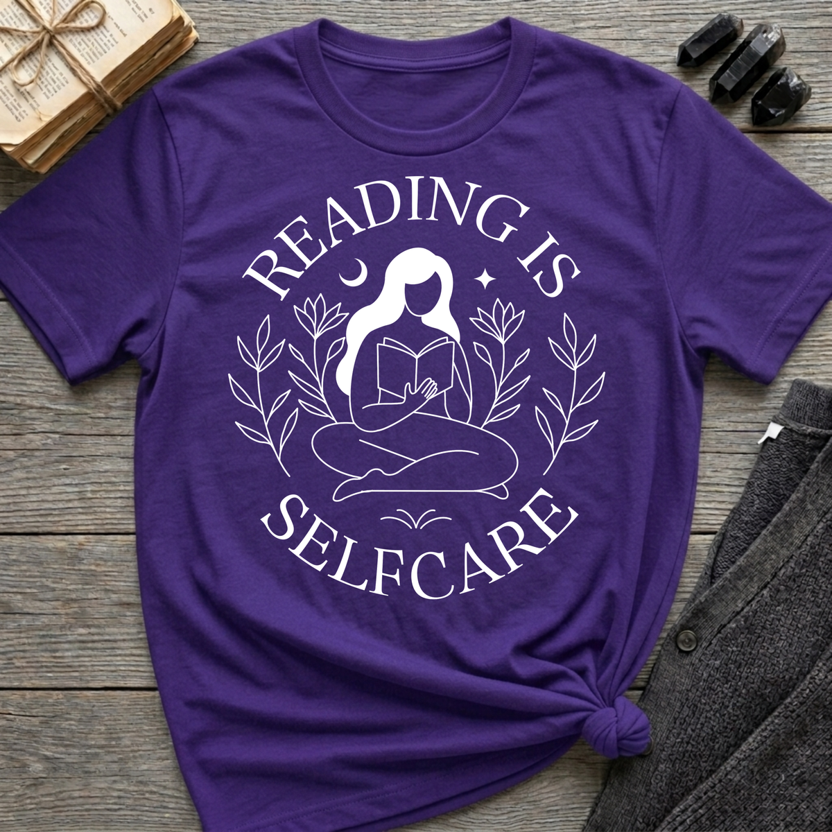 Reading is selfcare - Typography T-Shirt