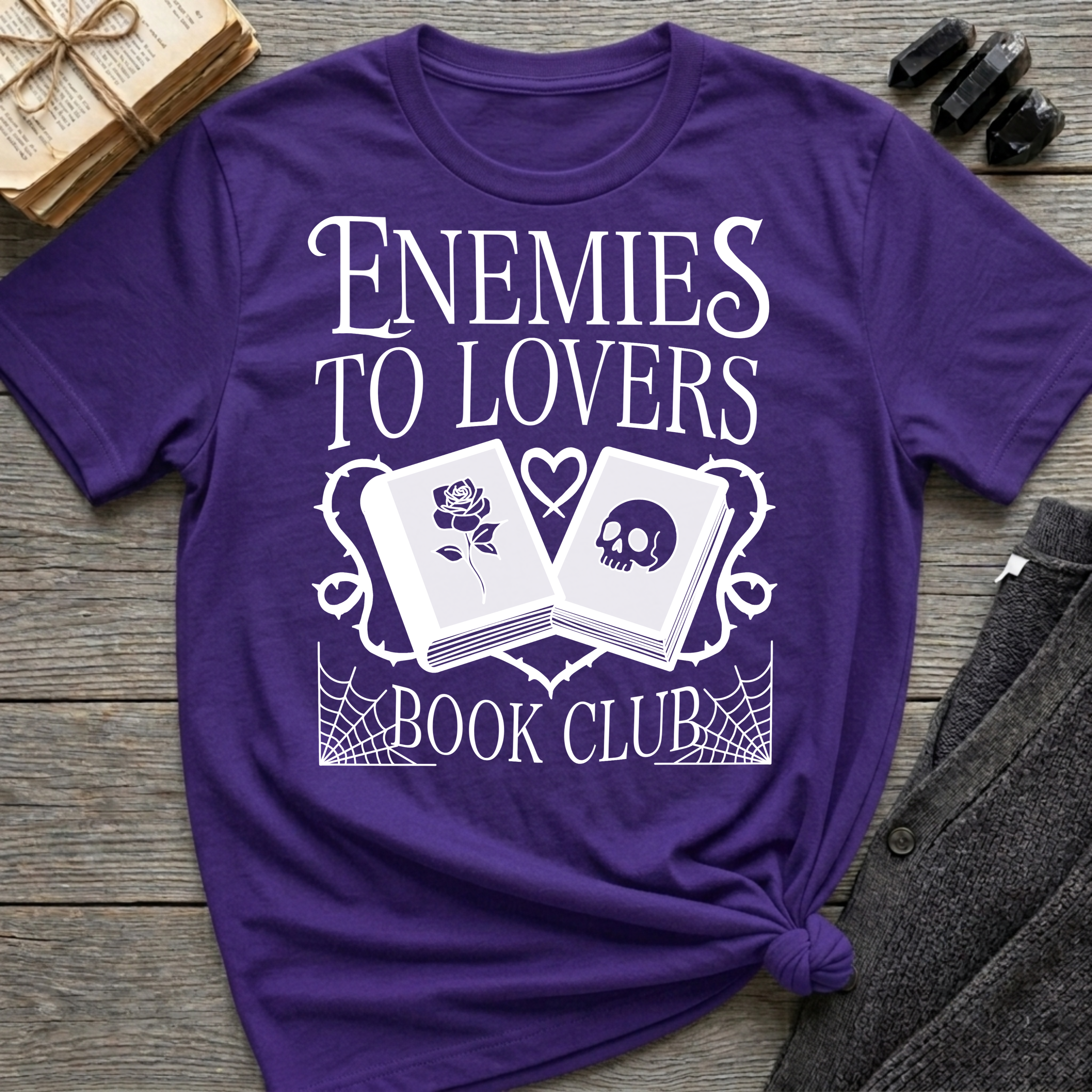 Enemies to lovers book club - Typography T-Shirt
