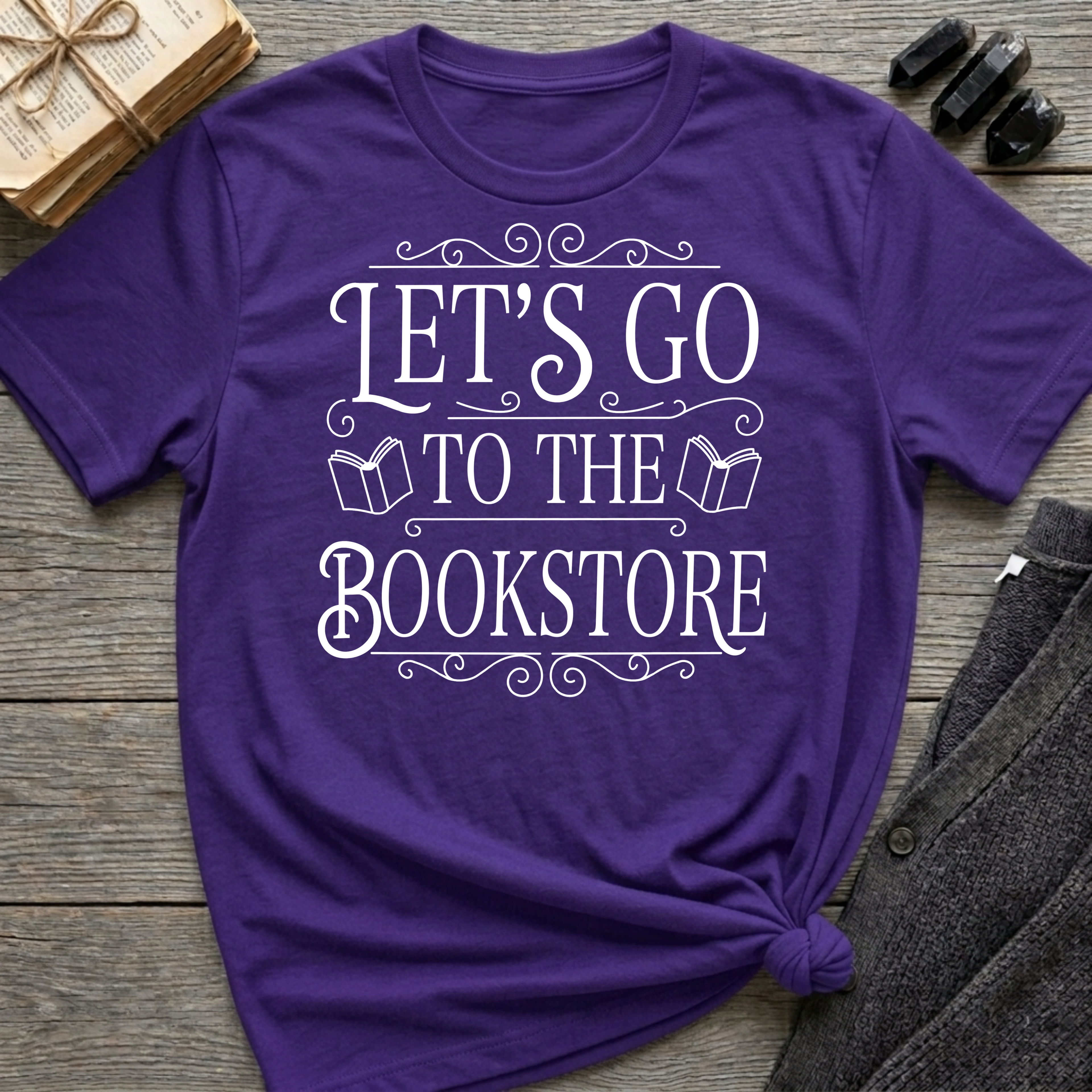 Let's Go To the Bookstore - Typography T-Shirt