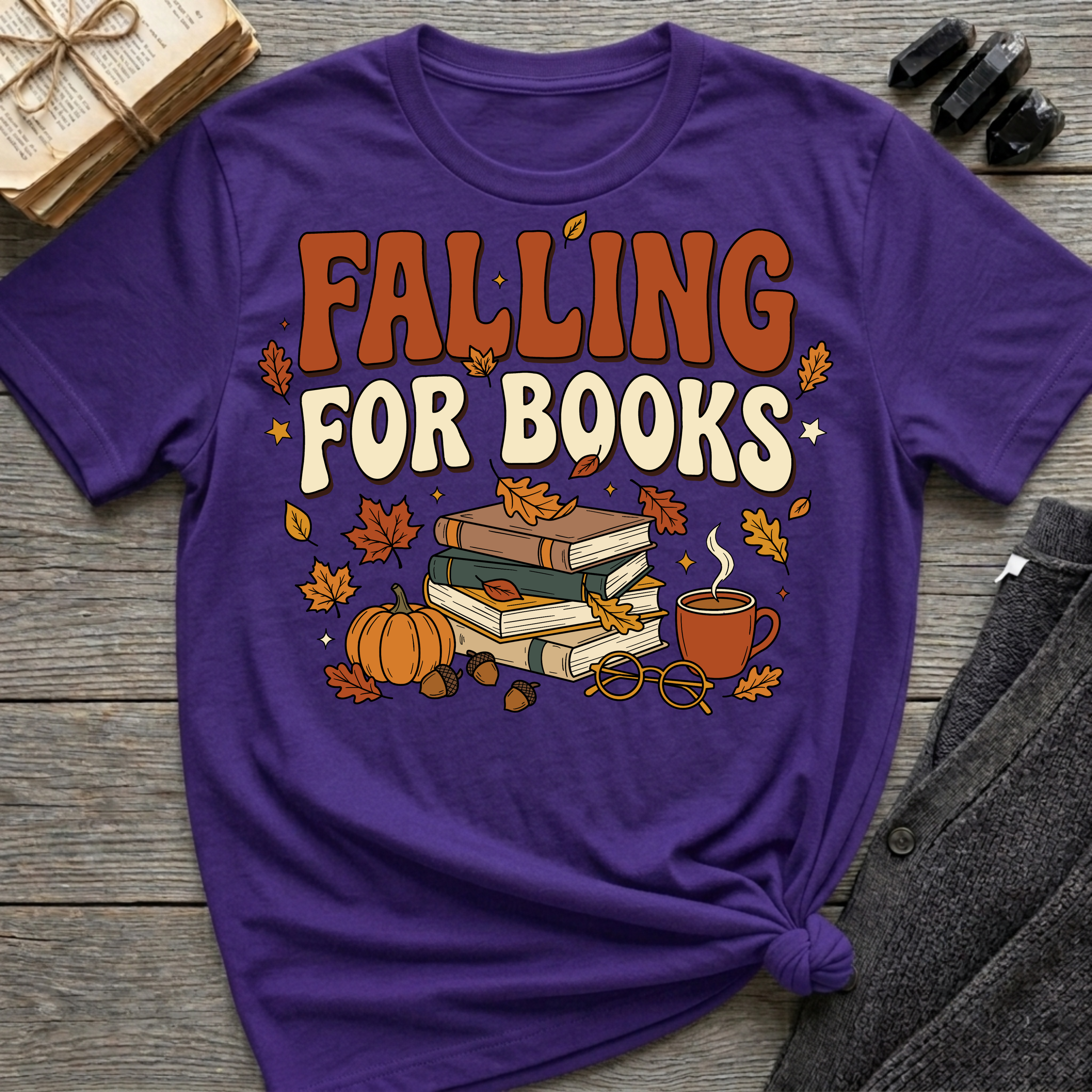 Falling for Books - Graphic T-Shirt