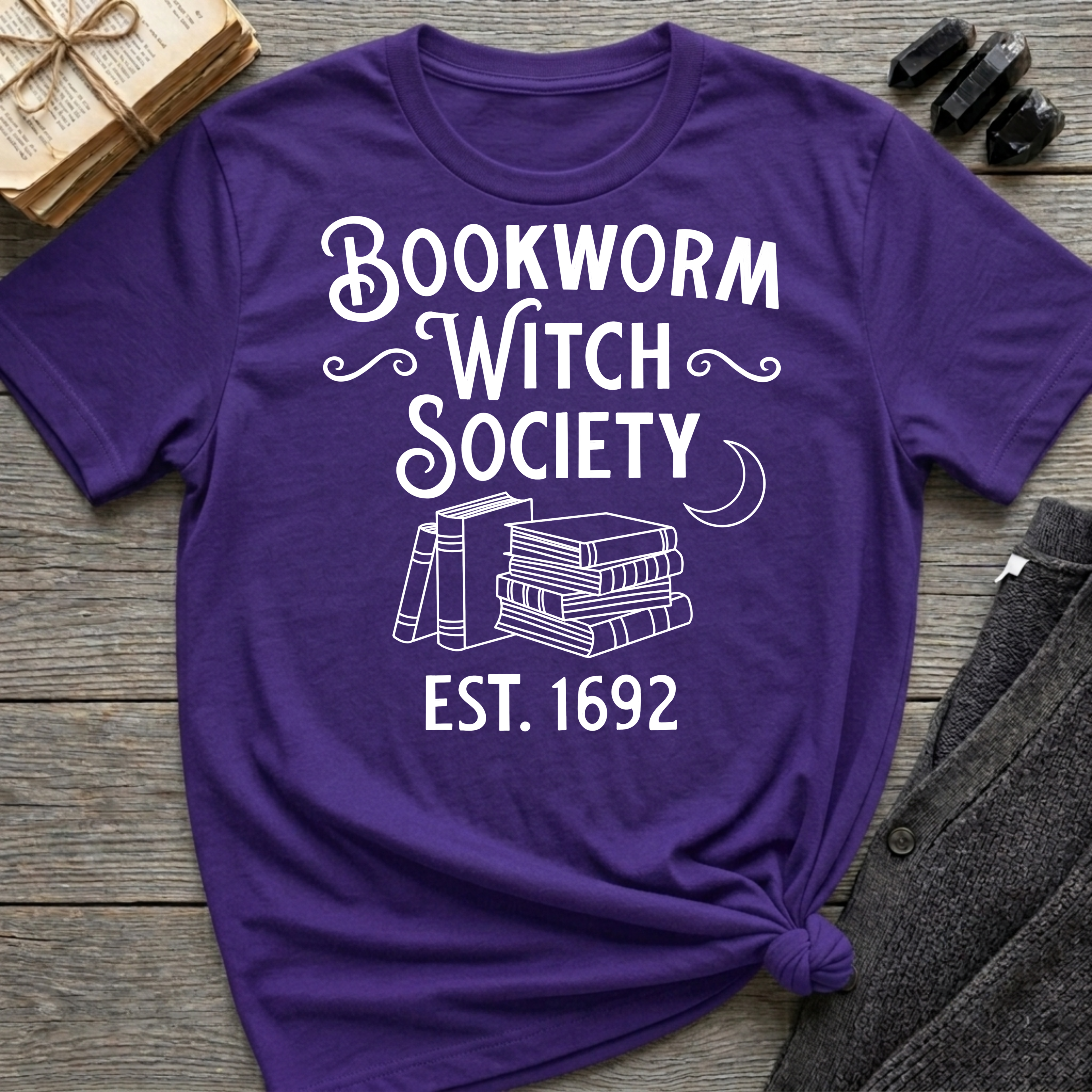 Bookworm Witch Society - Typography T-Shirt