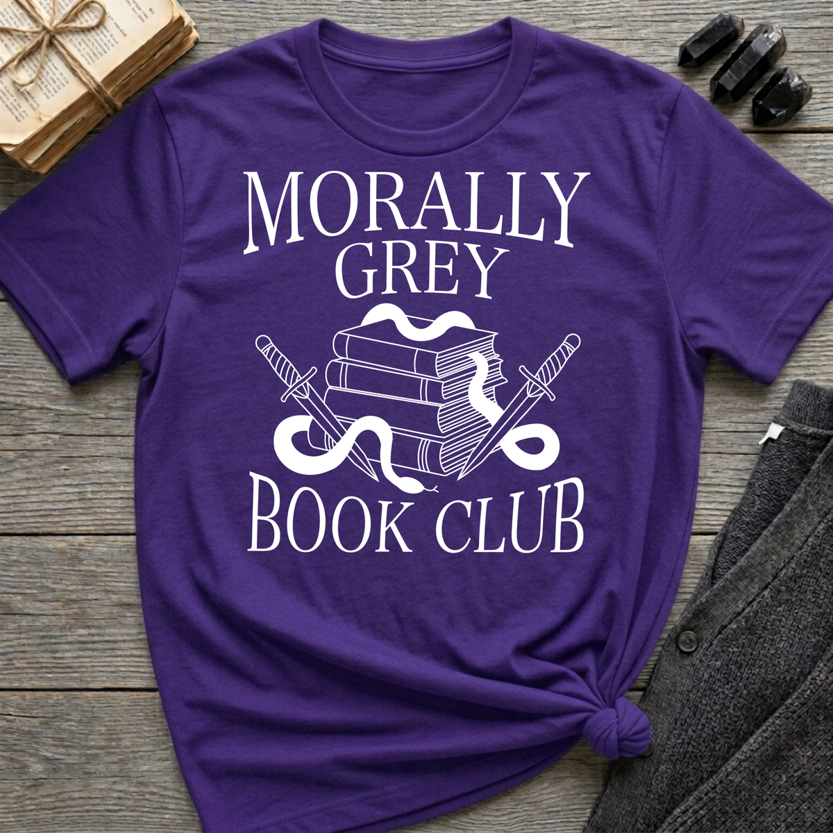 Morally grey book club - Typography T-Shirt
