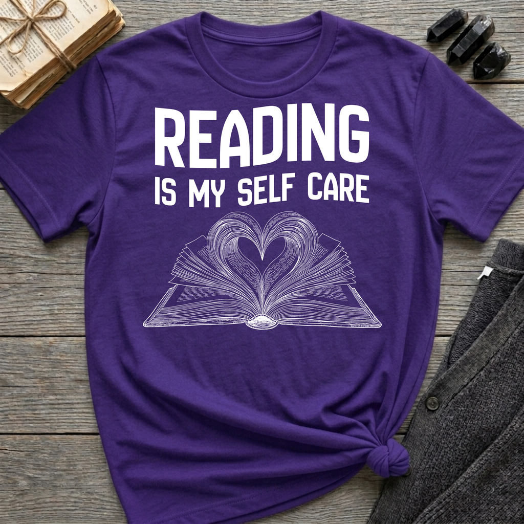 Reading is my self care - Heart Book T-Shirt
