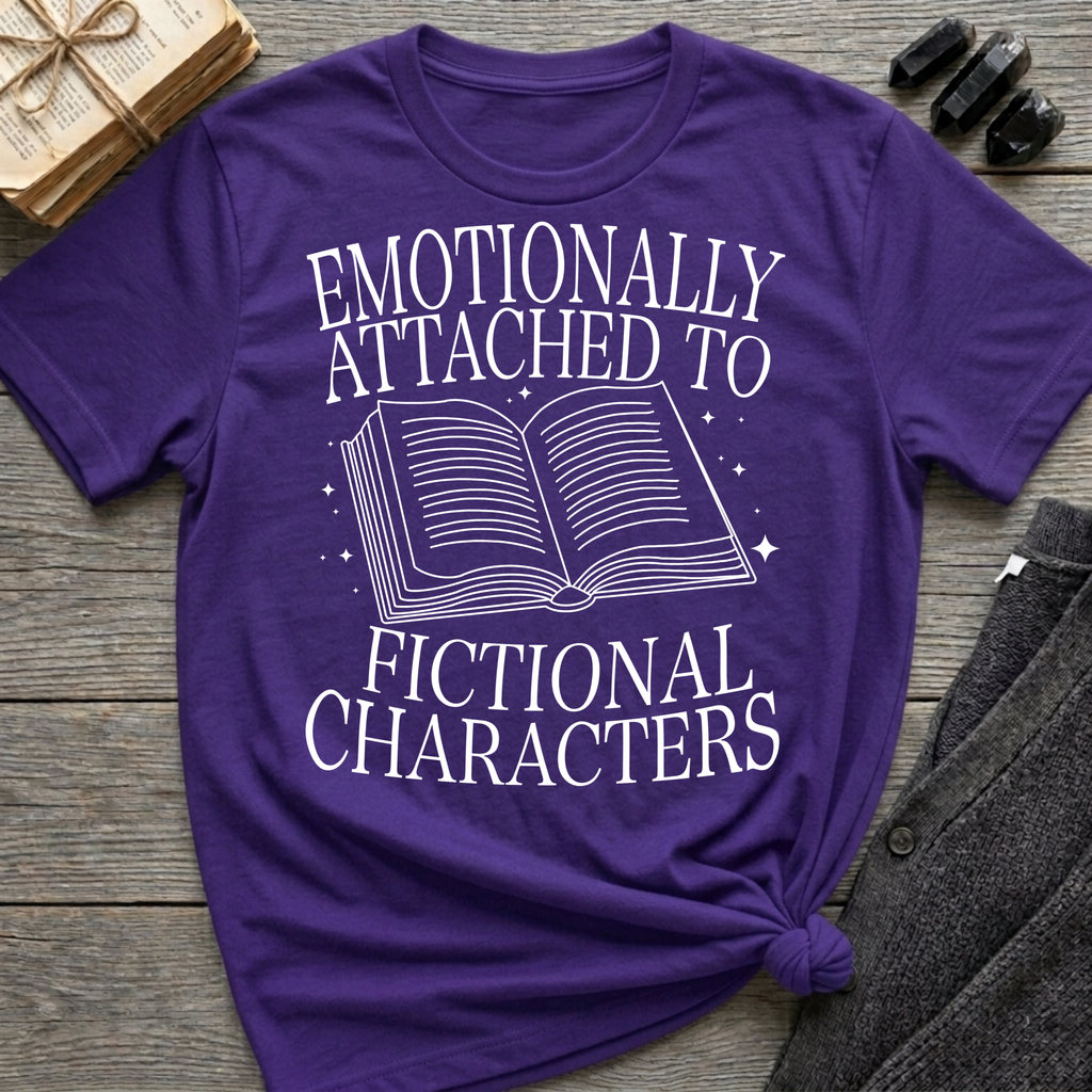 Emotionally attached to fictional characters - Typography T-Shirt