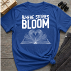 Where stories bloom - Heart Book T-Shirt