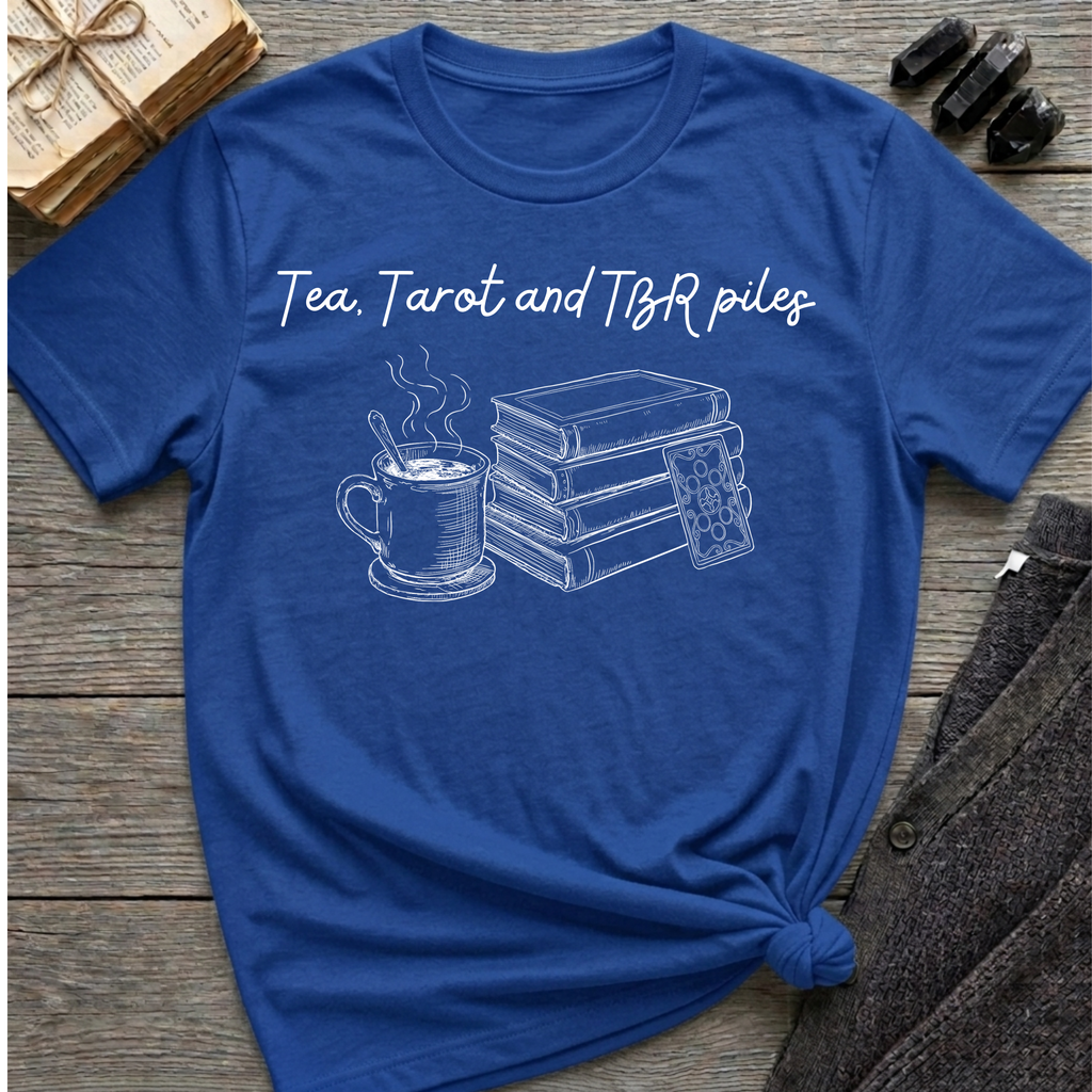 Tea, Tarot and TBR piles - T-Shirt