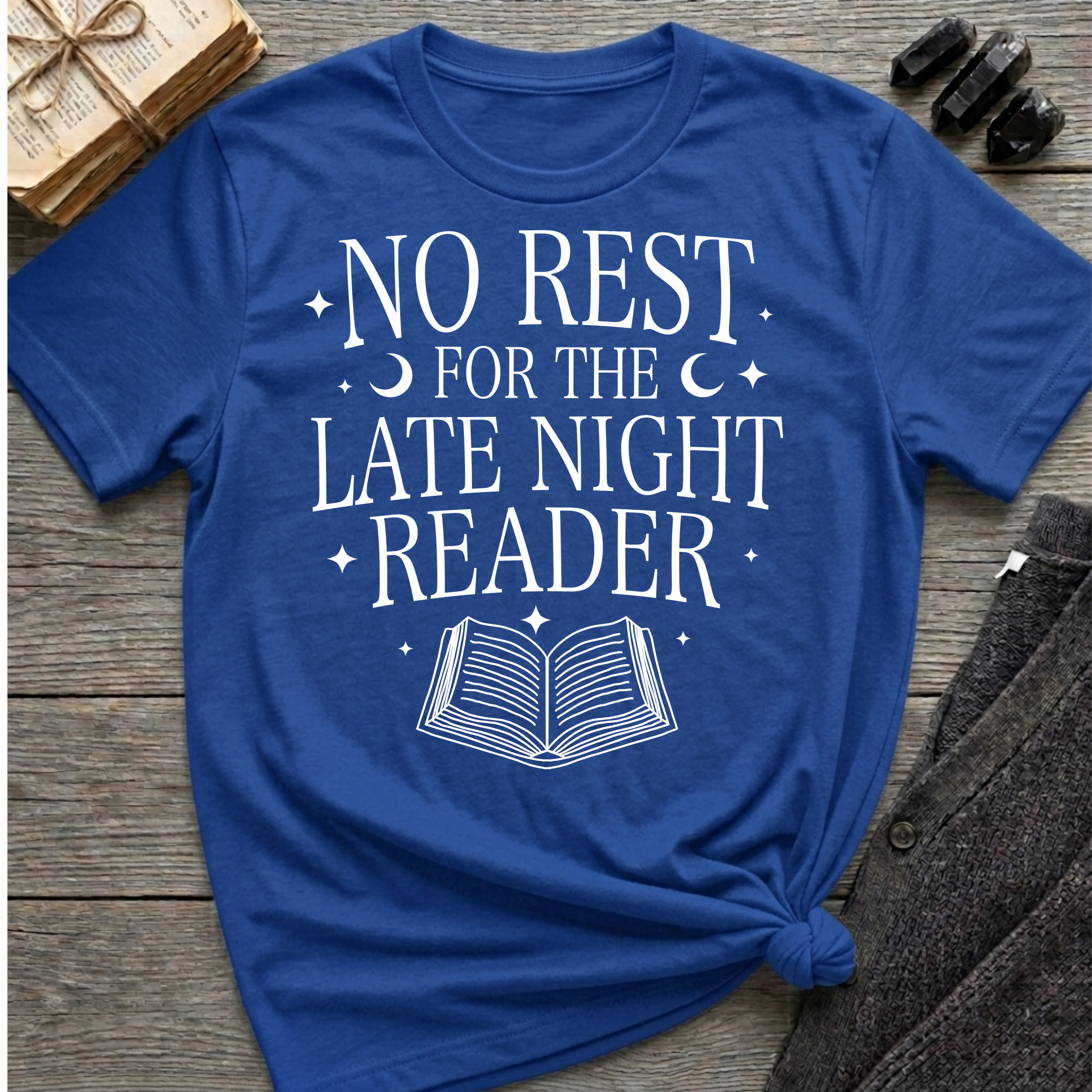 No rest for the late night reader - Typography T-Shirt