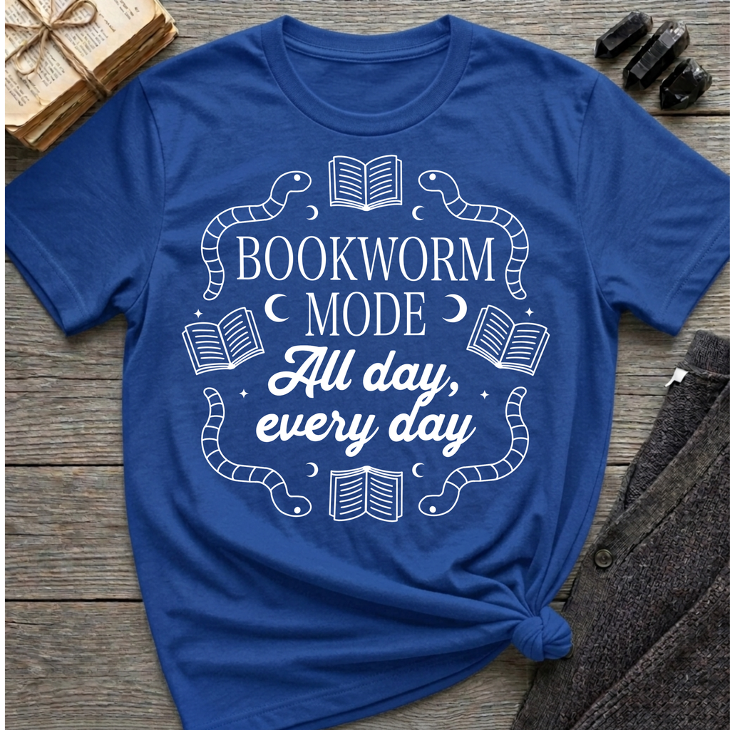 Bookworm Mode - Typography T-Shirt