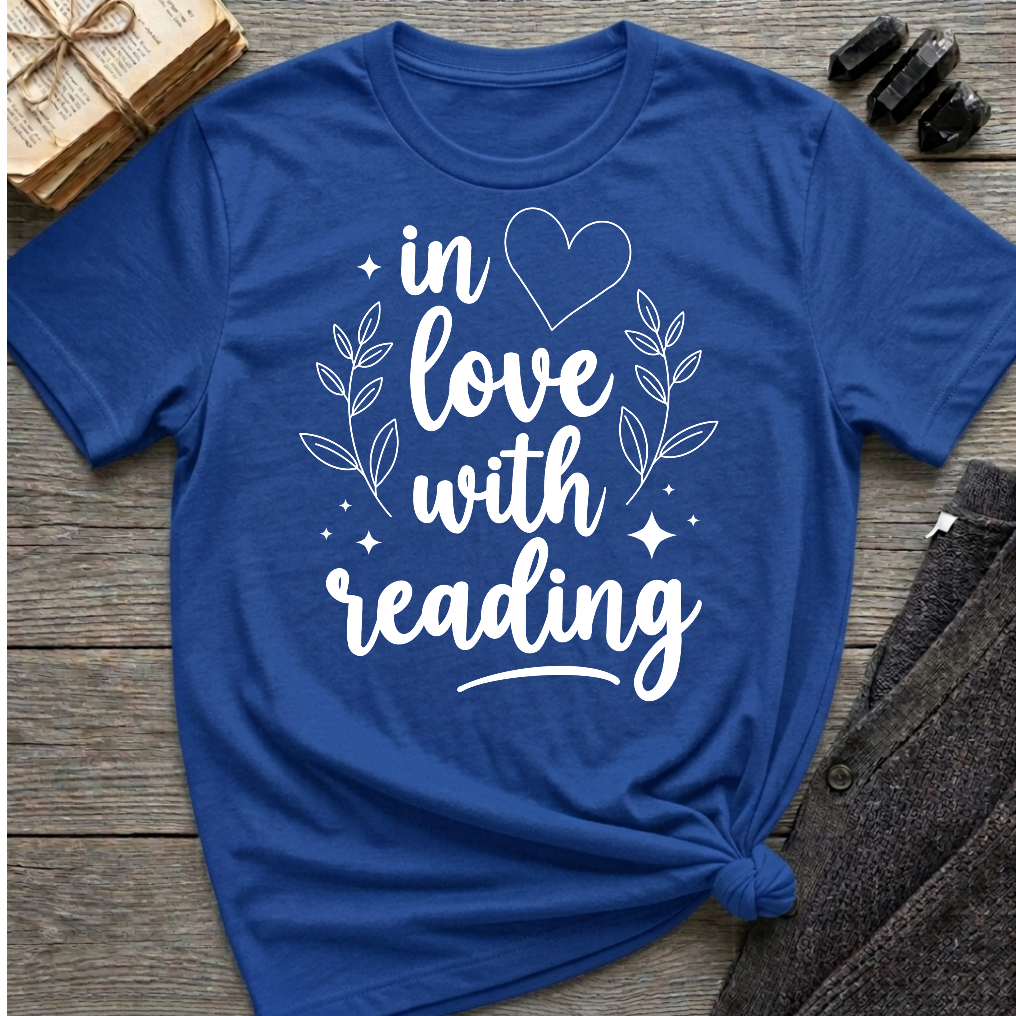 in love with reading - Typography T-Shirt