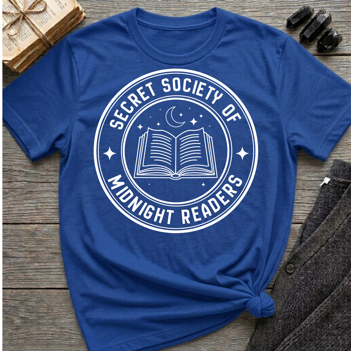 Secret society of midnight readers - Typography T-Shirt