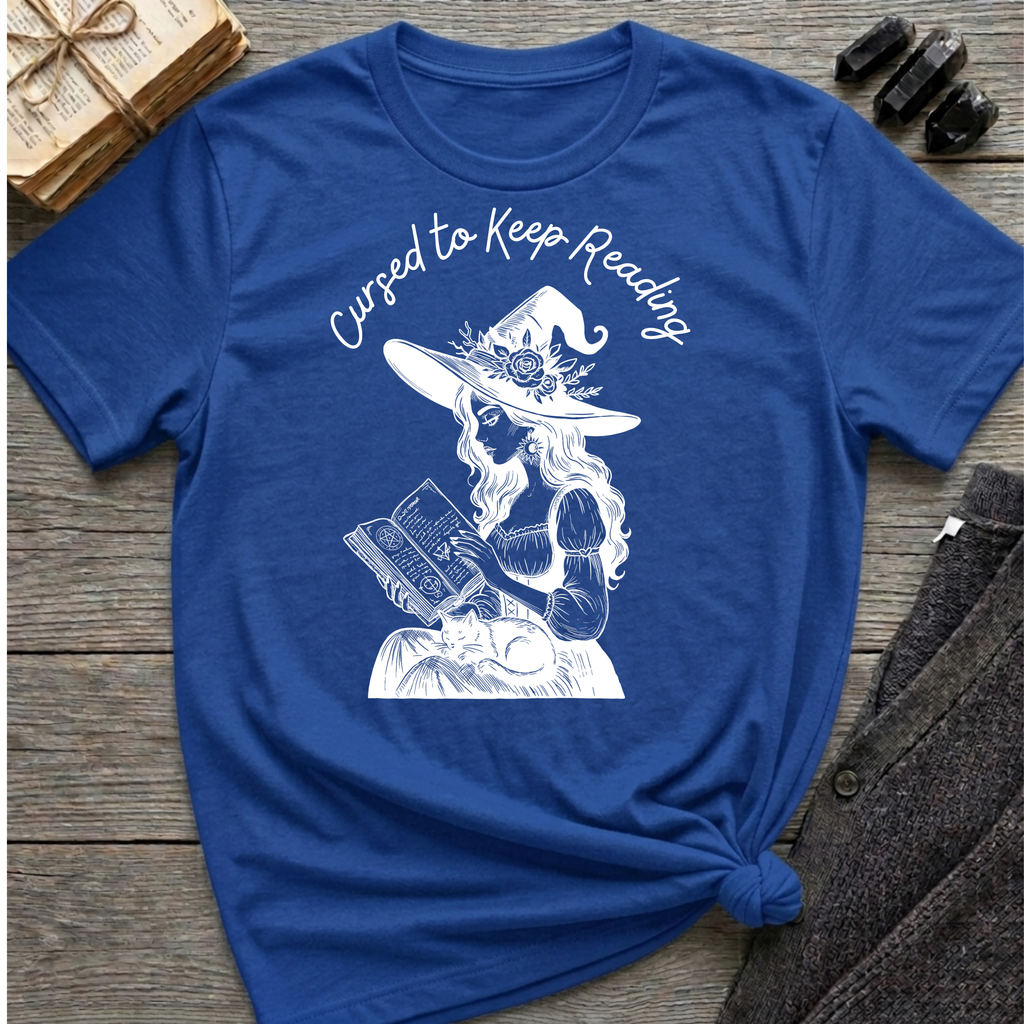 Cursed to Keep Reading - Reading Witch T-Shirt
