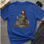 Reading Witch Sitting on a Pile of Books - Graphic T-Shirt