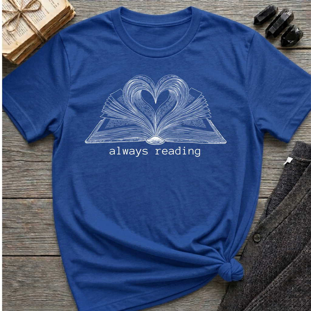 always reading - Heart Book T-Shirt