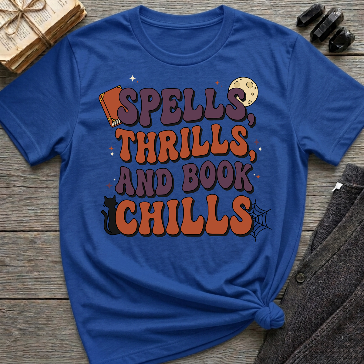 Spells, Thrills, And Book Chills - Graphic T-Shirt
