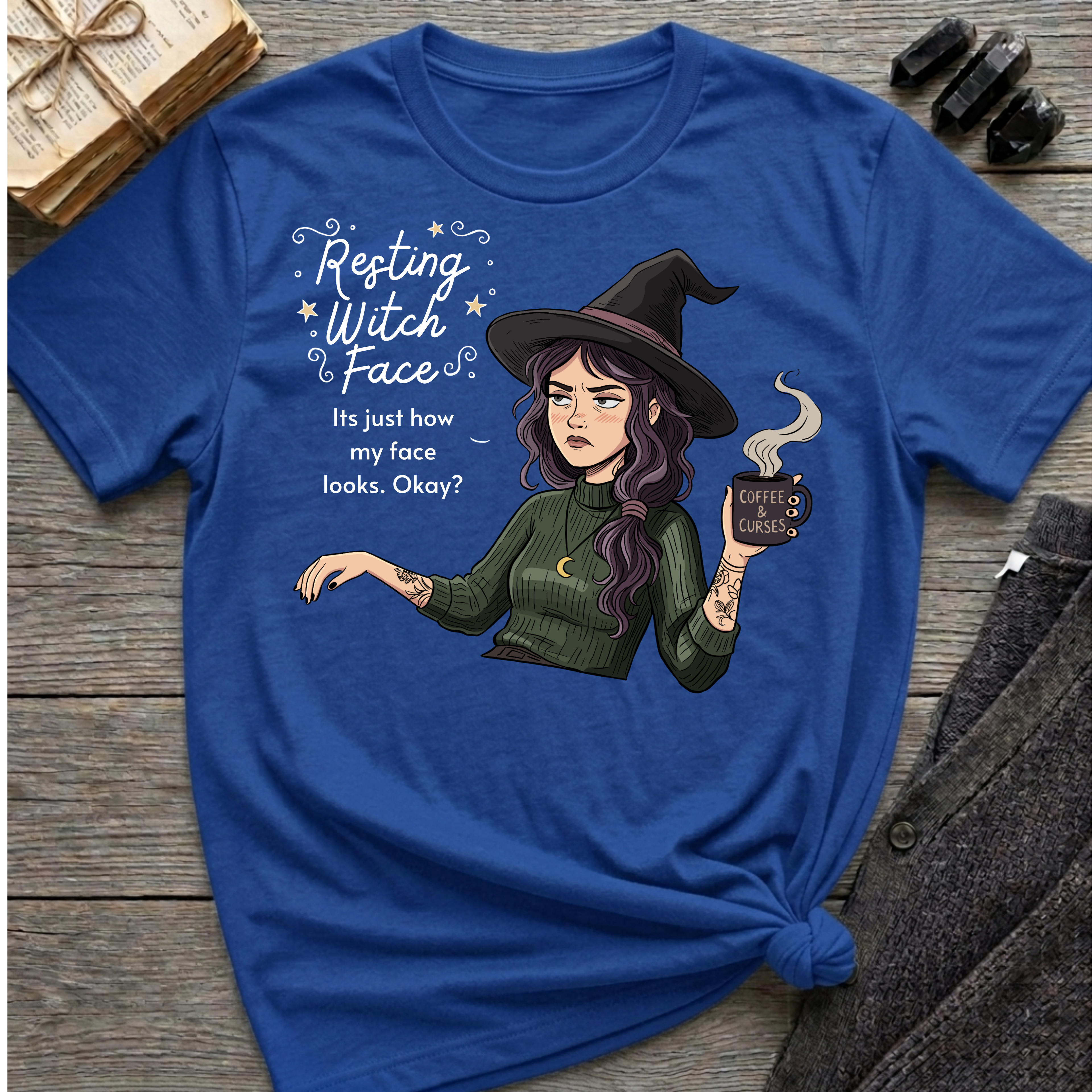Resting Witch Face - Moody Witch Graphic T-Shirt