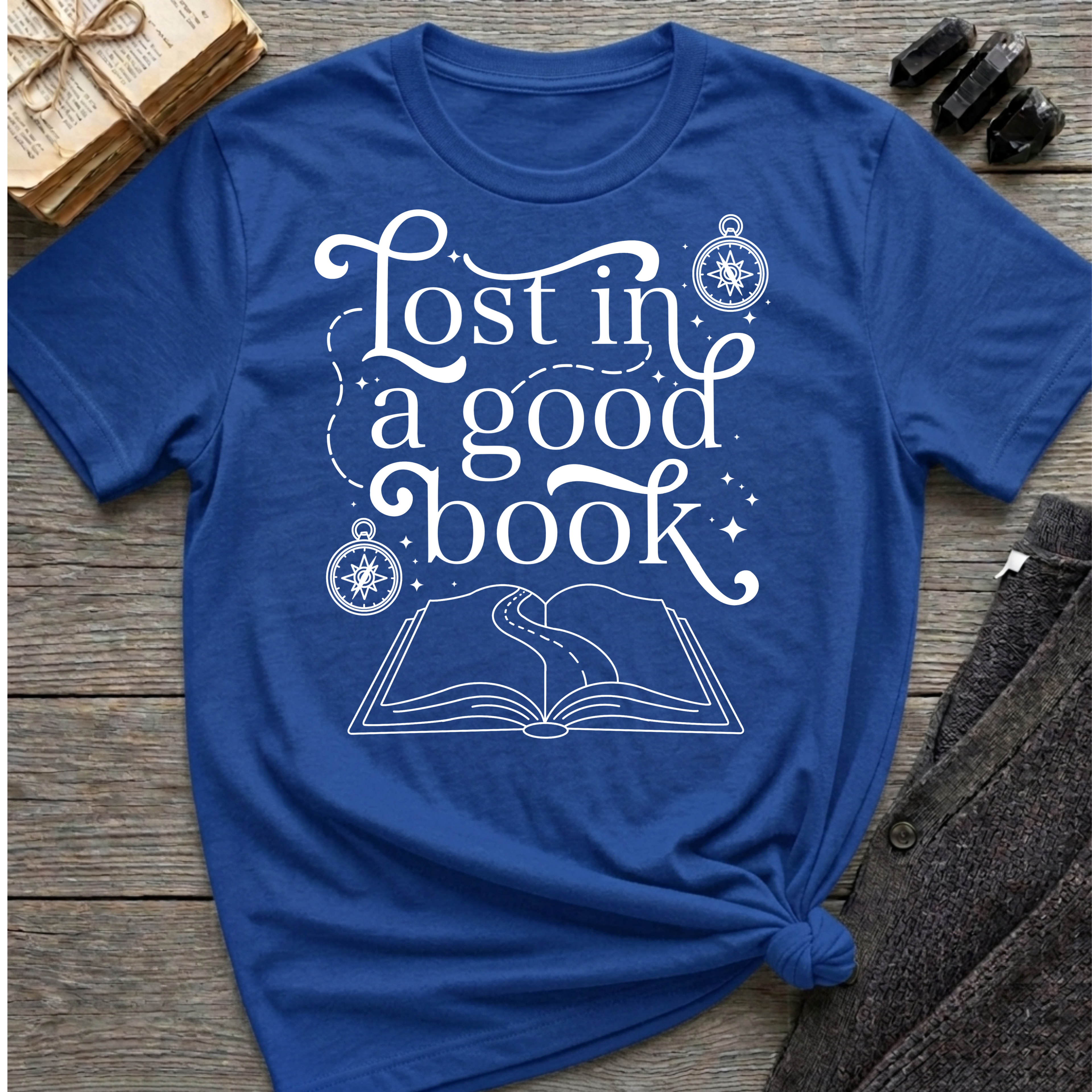 Lost in a good book - Typography T-Shirt