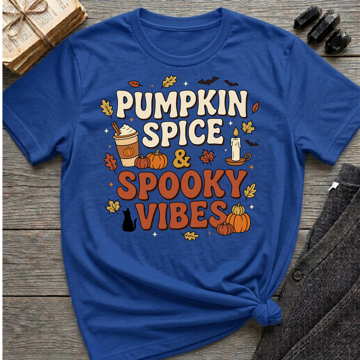 Pumpkin Spice & Spooky Vibes - Graphic T-Shirt