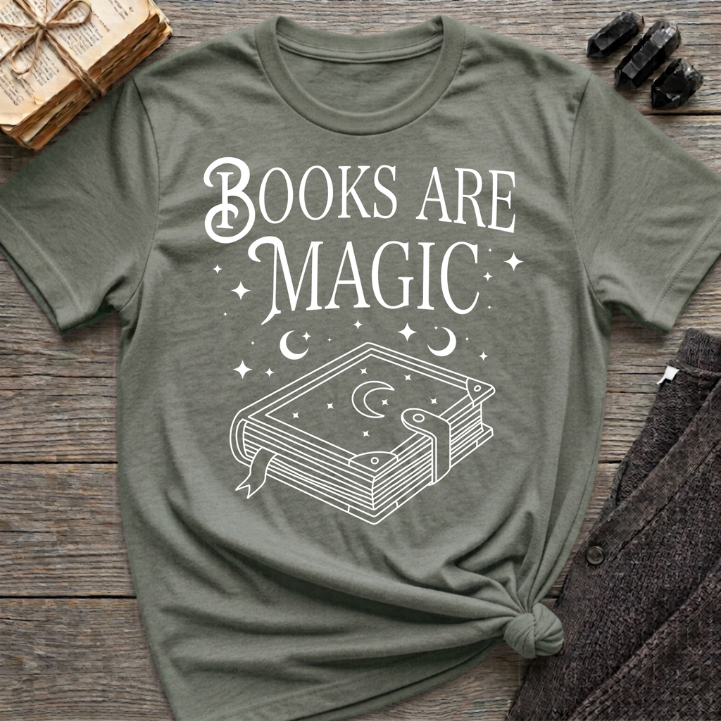 Books Are Magic - Typography T-Shirt