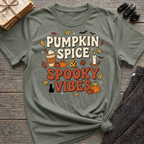 Pumpkin Spice & Spooky Vibes - Graphic T-Shirt