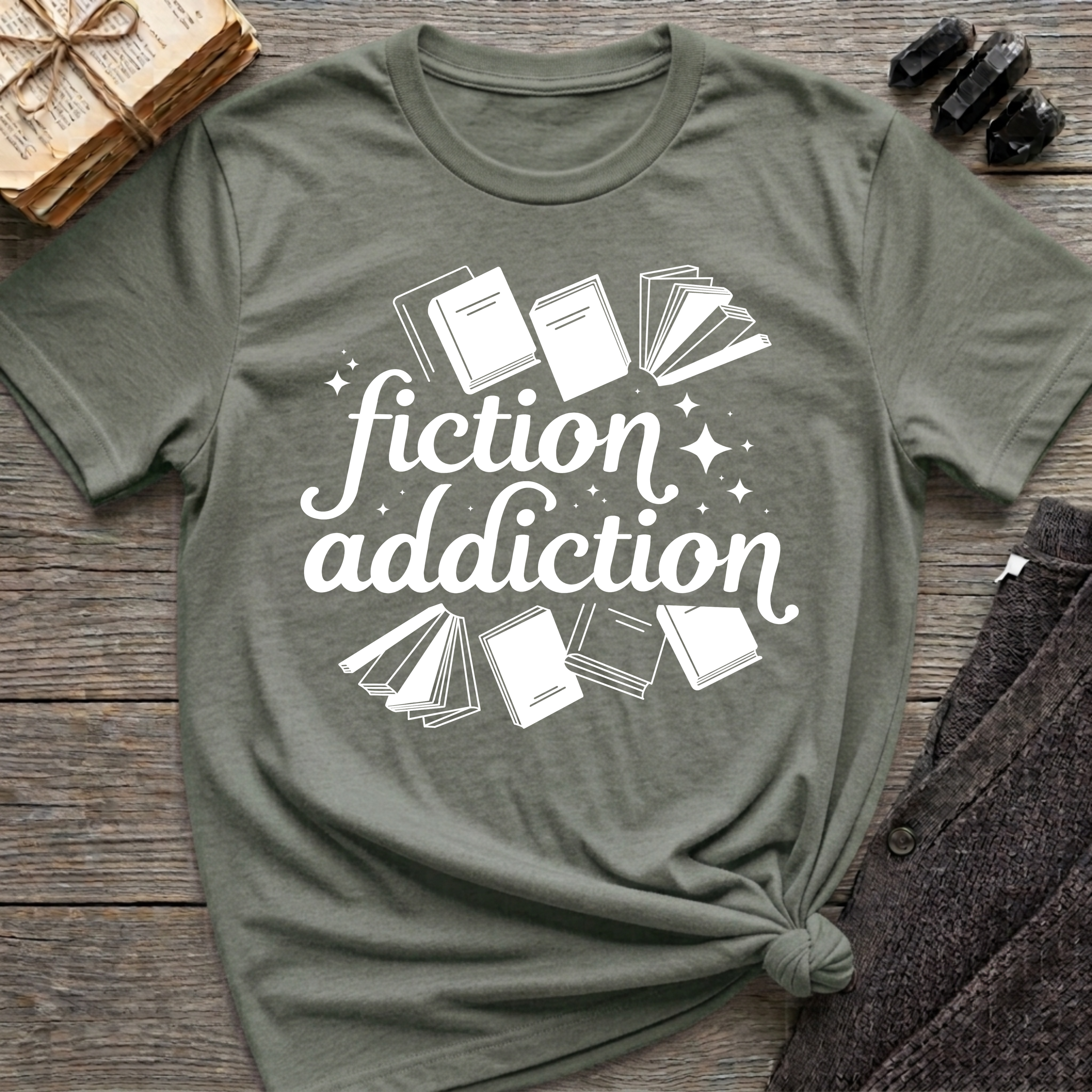 Fiction Addiction - Typography T-Shirt