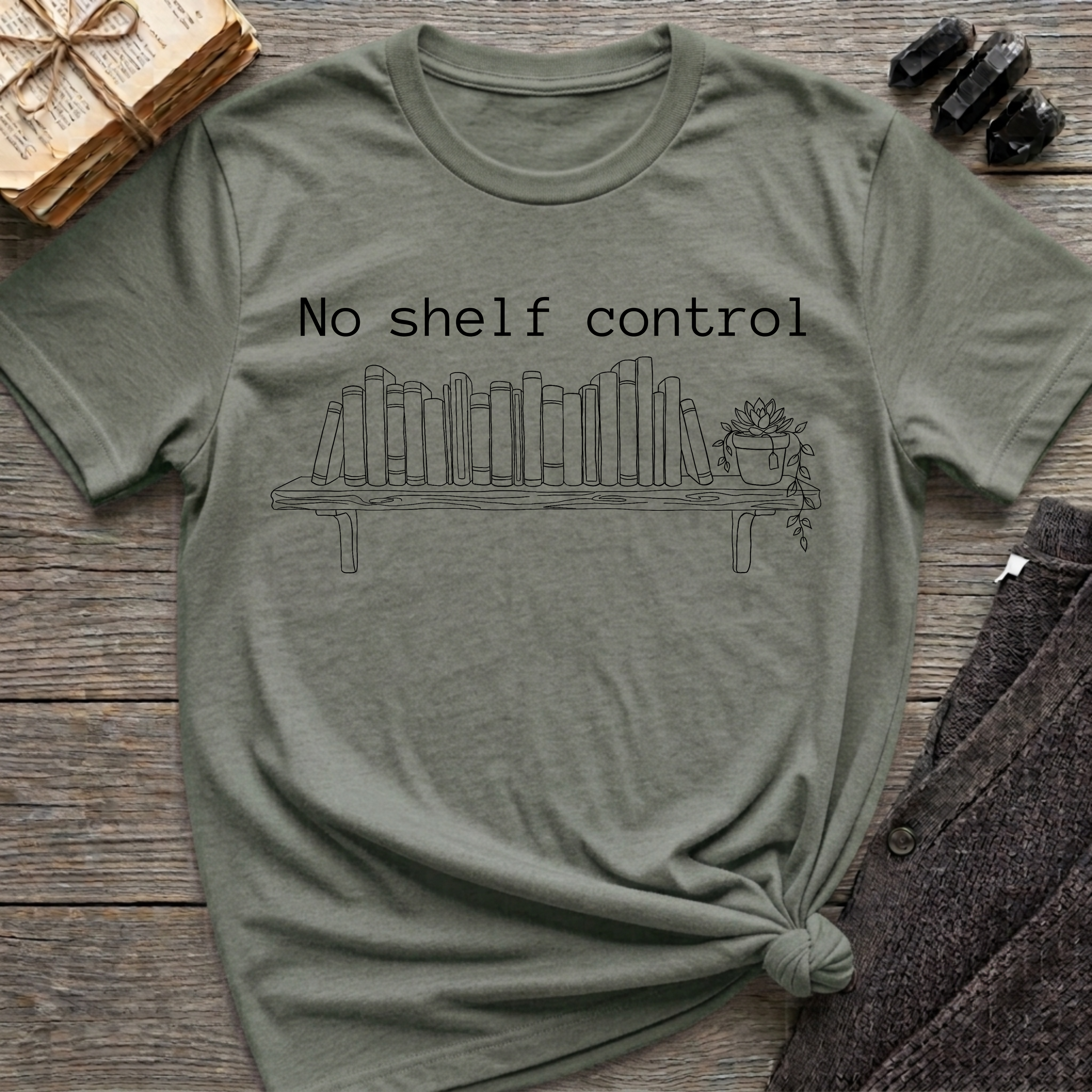No shelf control - Book shelf with plant T-Shirt