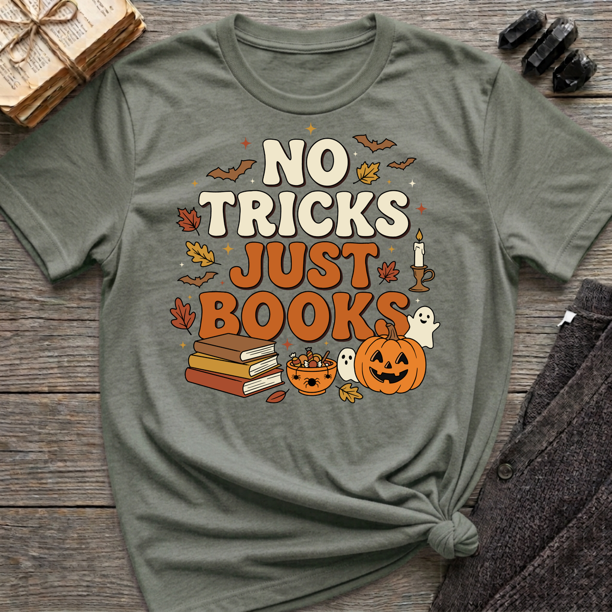 No Tricks Just Books - Graphic T-Shirt
