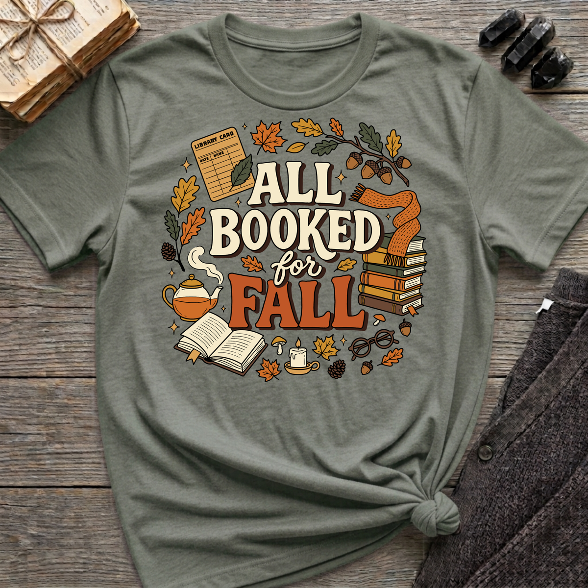 All Booked For Fall - Graphic T-Shirt
