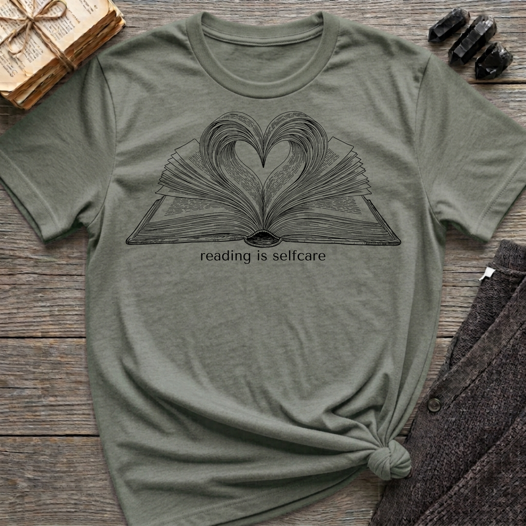 reading is my selfcare - Heart Book T-Shirt
